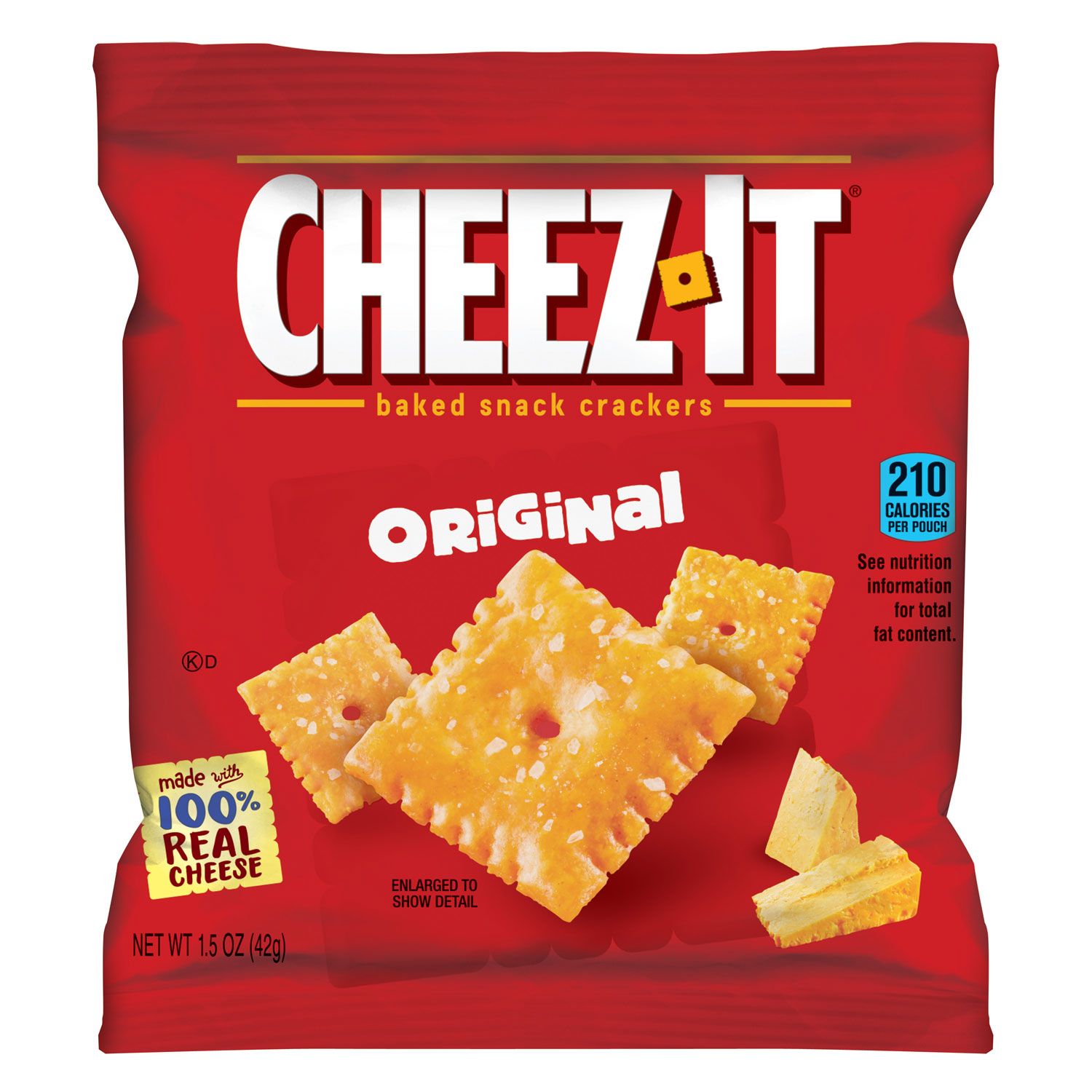 Cheez-It Crackers, 1.5 oz Single-Serving Snack Pack, 8/Box
