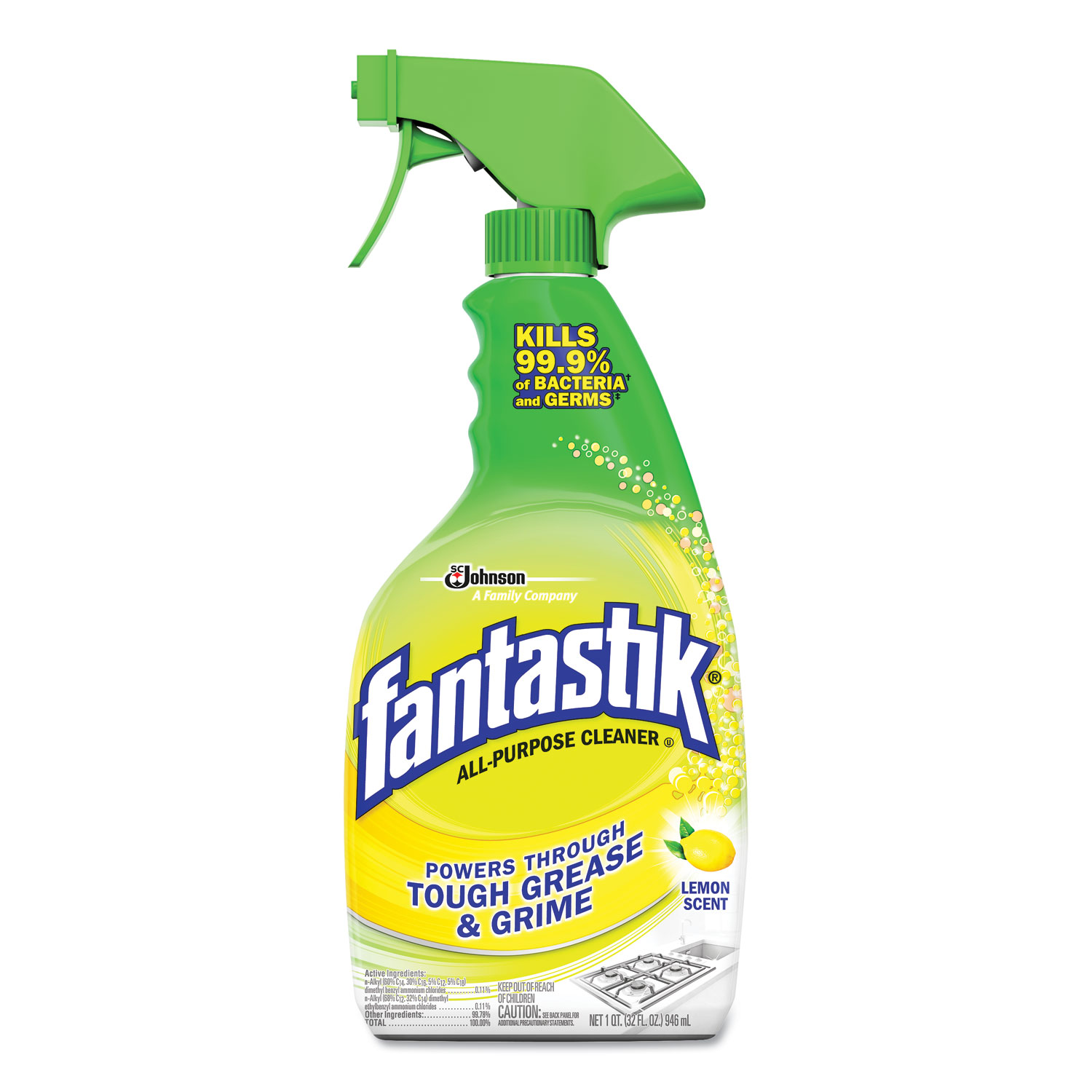  Fantastik 306388 All-Purpose Cleaner, Lemon Scent, 32 oz Spray Bottle, 8/Carton (SJN306388) 
