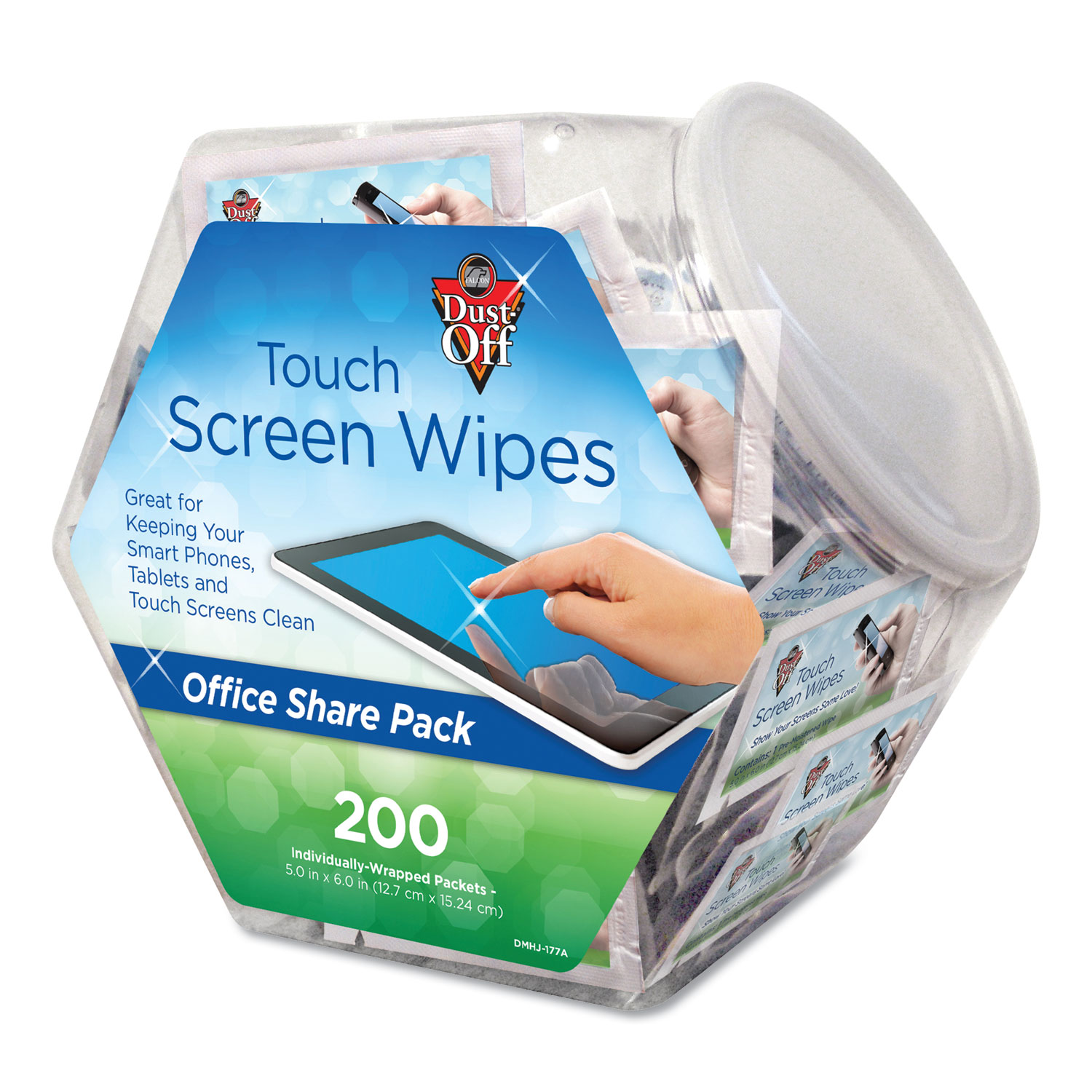  Dust-Off DMHJ Touch Screen Wipes, 5 x 6, 200 Individual Foil Packets (FALDMHJ) 