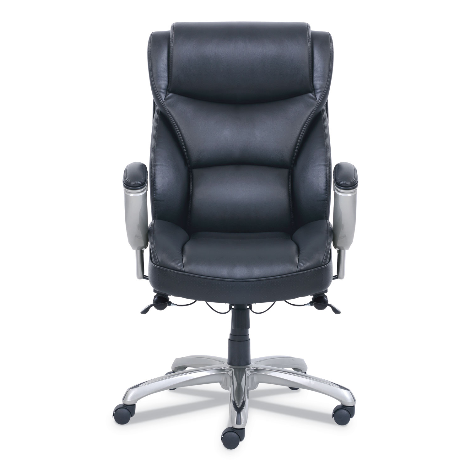 Emerson Big and Tall Task Chair, Supports up to 400 lbs., Black Seat/Black Back, Silver Base