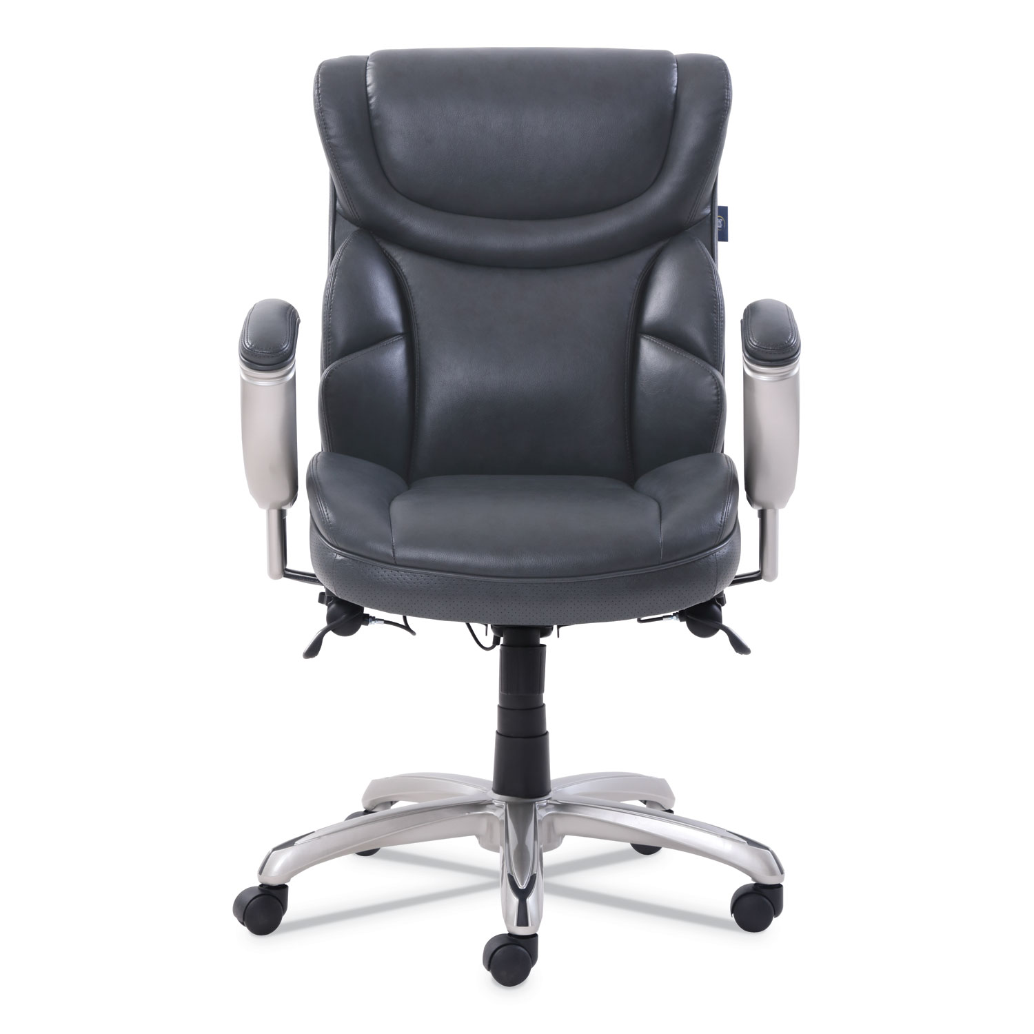 Emerson Task Chair, Supports up to 300 lbs., Gray Seat/Gray Back, Silver Base