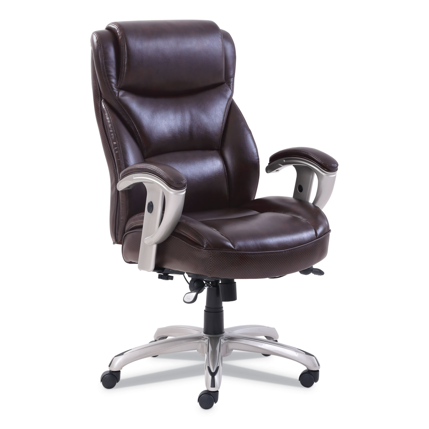  SertaPedic 49416BRW Emerson Big and Tall Task Chair, Supports up to 400 lbs., Brown Seat/Brown Back, Silver Base (SRJ49416BRW) 