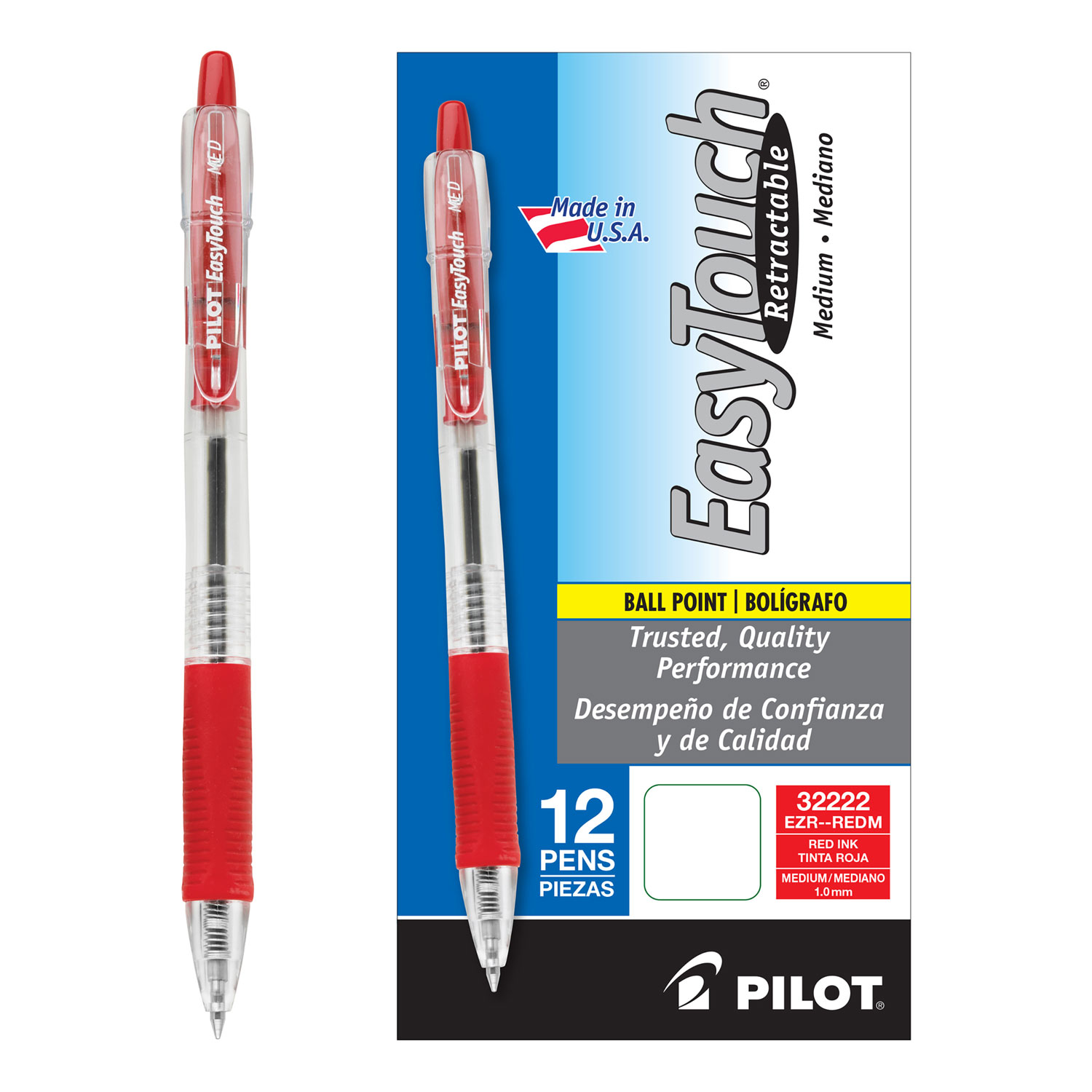 Medium Point Red Ink 2-Pack - P77229 Grip Ballpoint Refills Pilot Dr 
