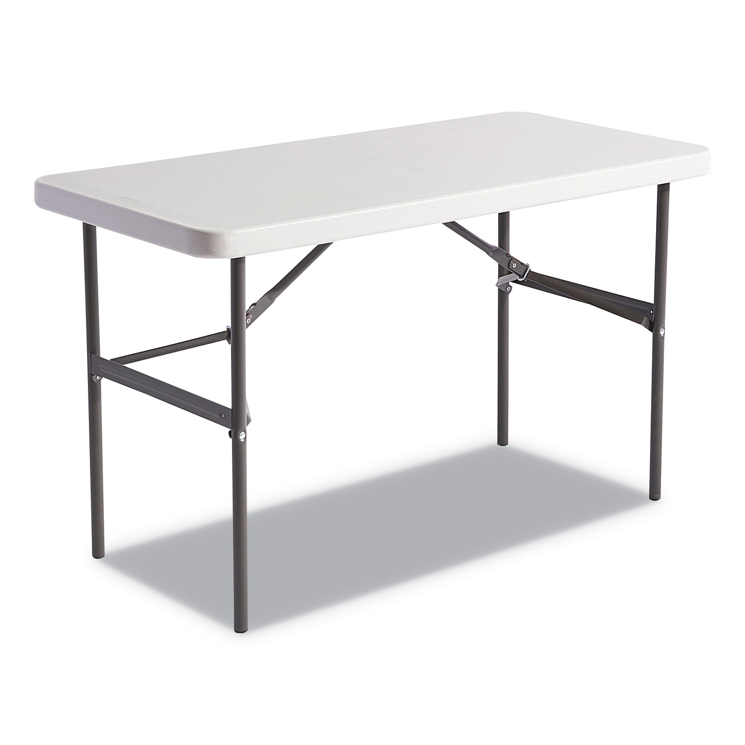  Alera 65603 Banquet Folding Table, Rectangular, Radius Edge, 48 x 24 x 29, Platinum/Charcoal (ALE65603) 