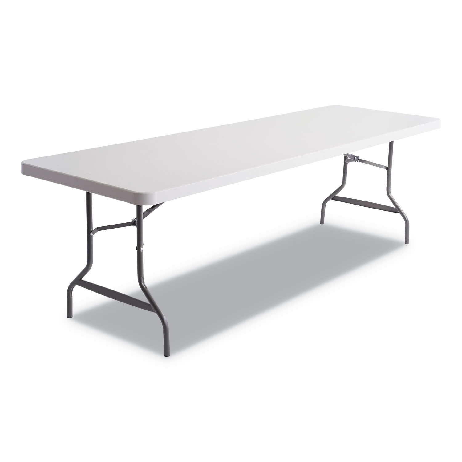  Alera 65601 Resin Rectangular Folding Table, Square Edge, 96w x 30d x 29h, Platinum (ALE65601) 