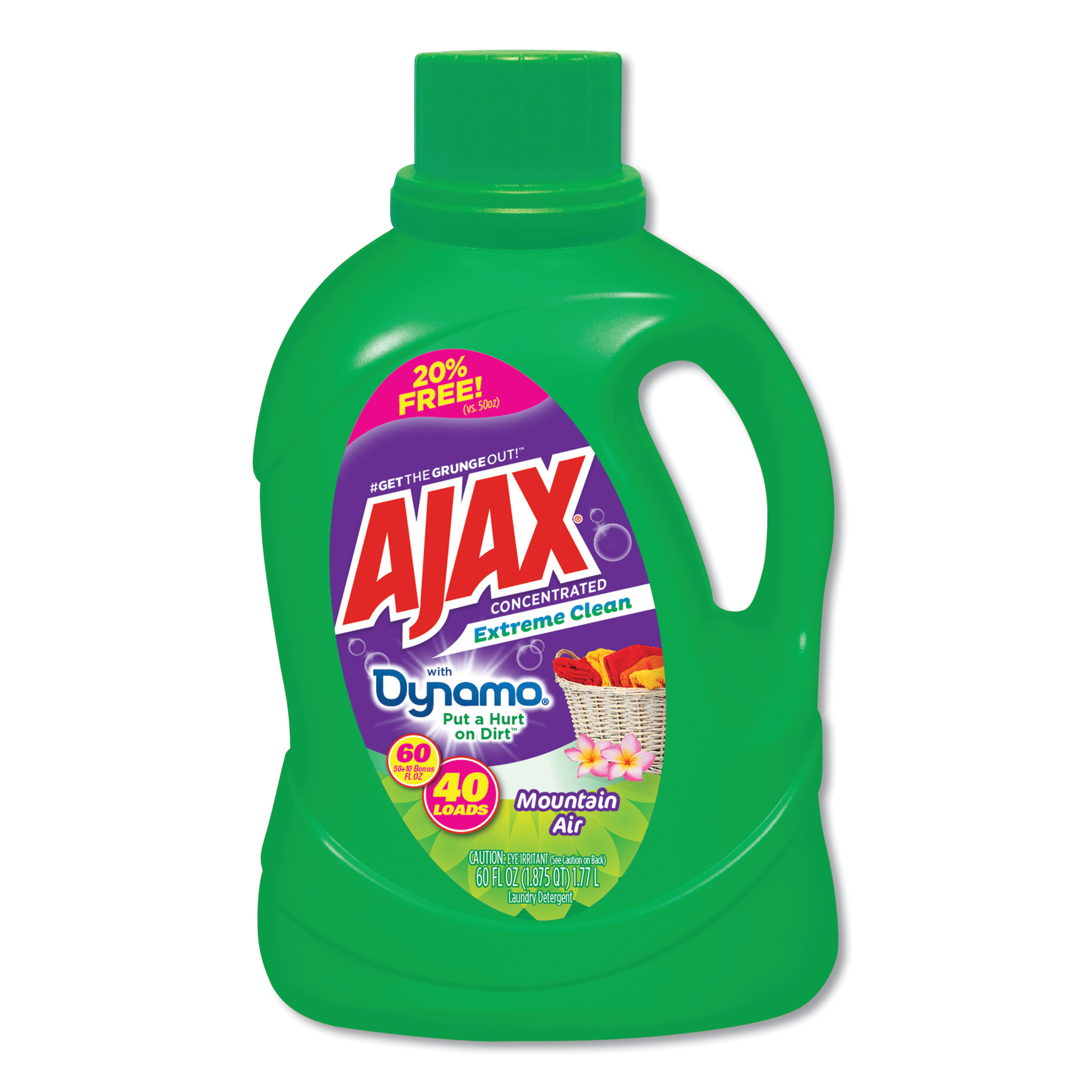Laundry Detergent Liquid, Extreme Clean, Mountain Air Scent, 40 Loads, 60 oz Bottle, 6/Carton