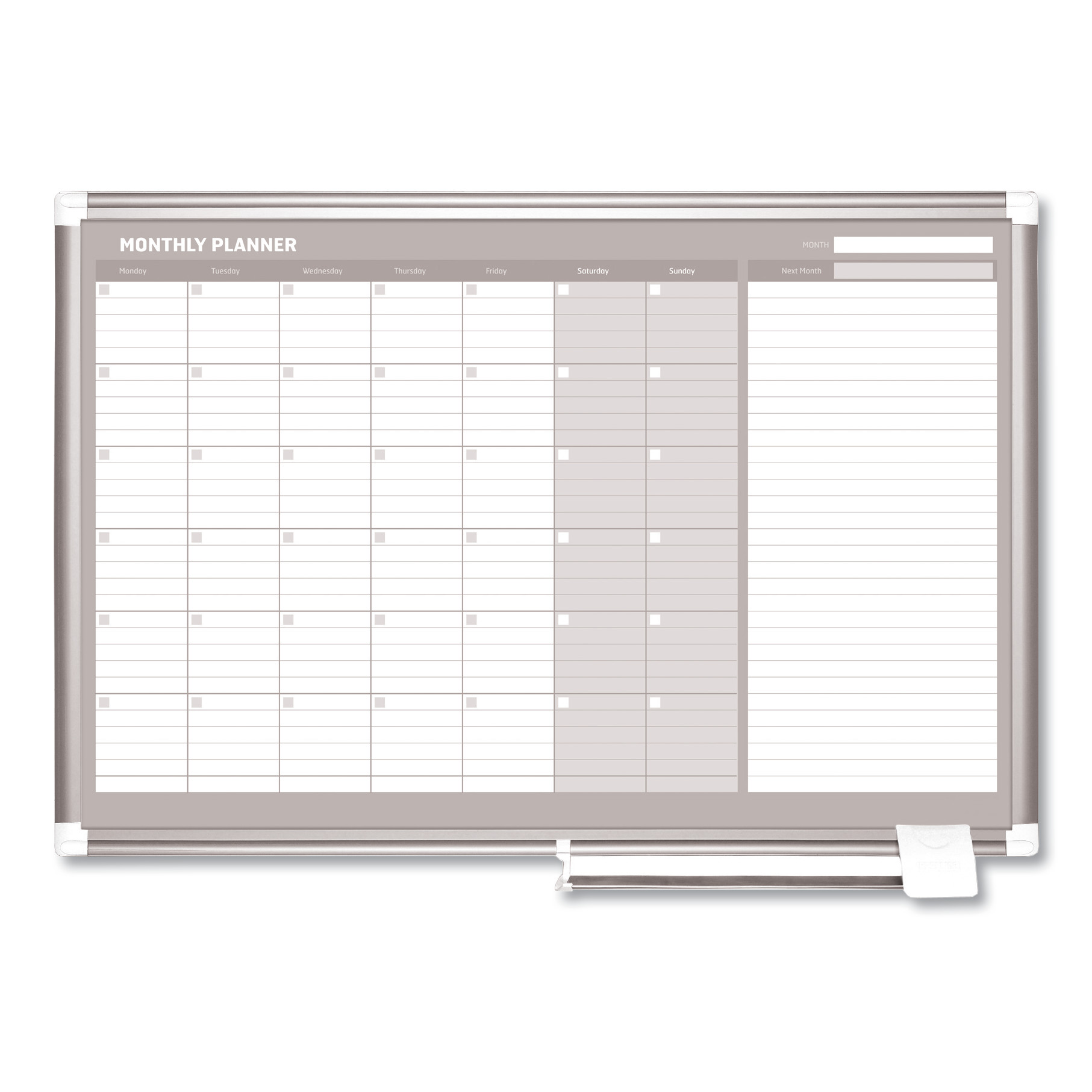  MasterVision GA0397830 Monthly Planner, 36x24, Silver Frame (BVCGA0397830) 