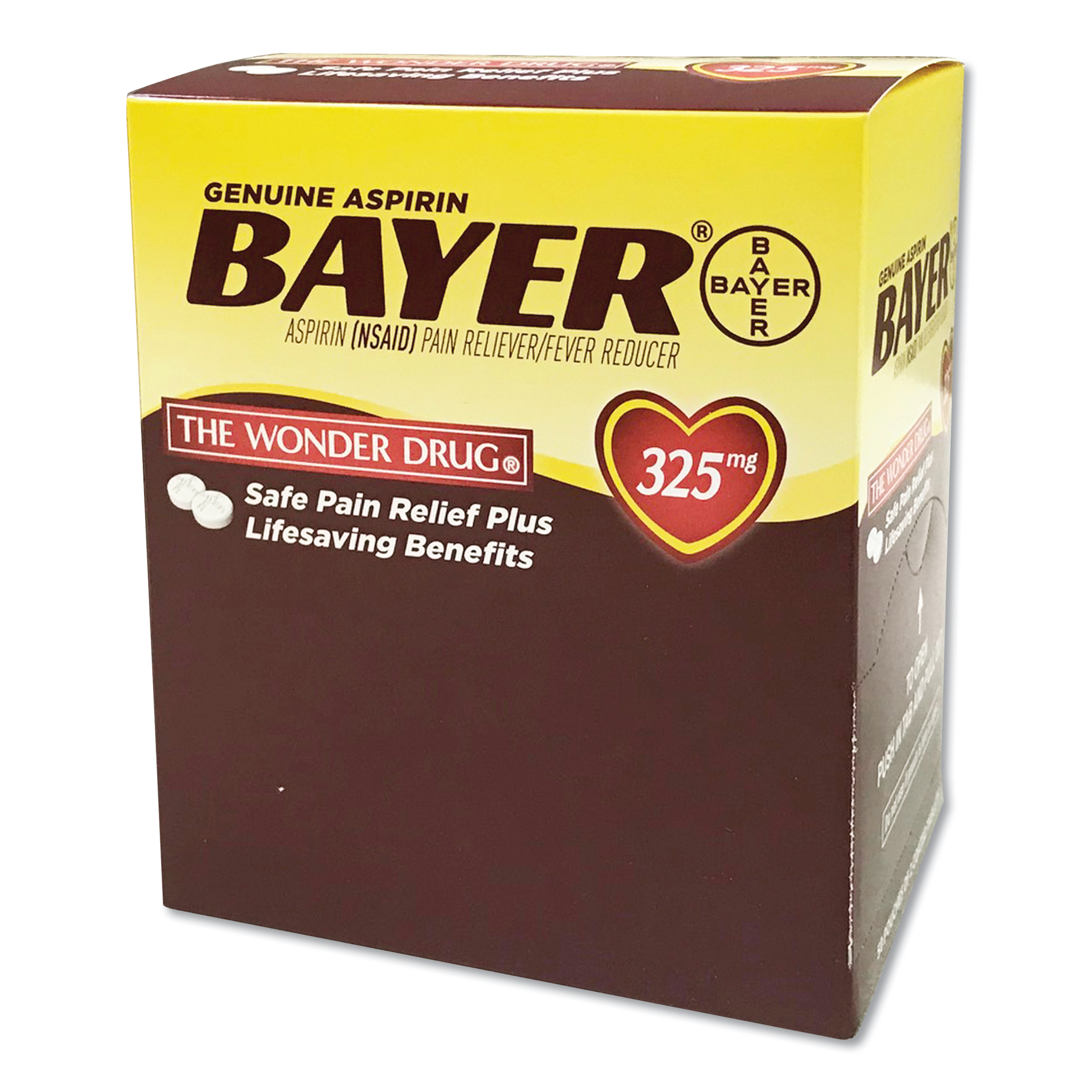  Bayer 204 Aspirin Tablets, Two-Pack, 50 Packs/Box (PFYBXBG50) 