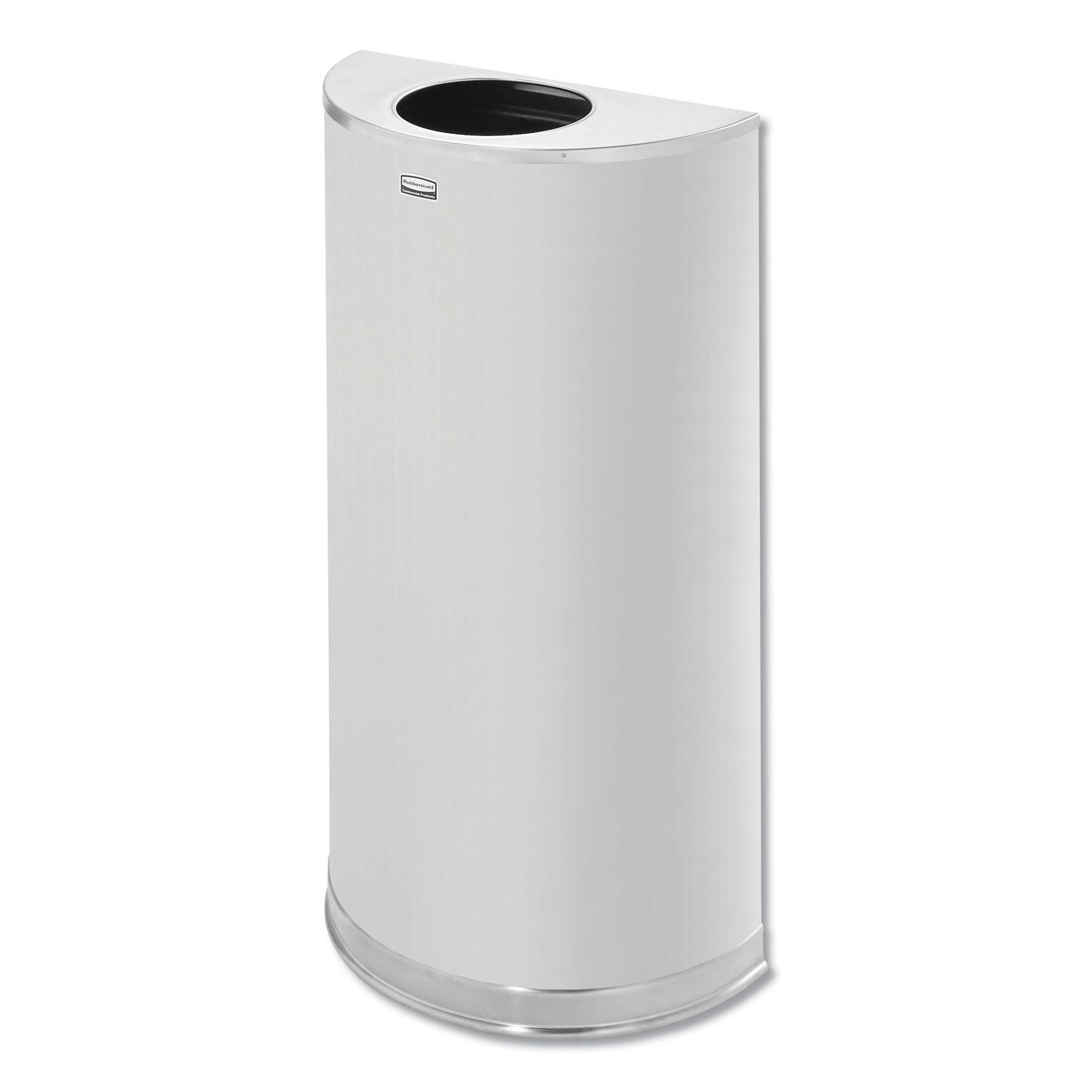  Rubbermaid Commercial FGSO12SSSPL European and Metallic Open Top Receptacle, Half-Round, 12 gal, Satin Stainless (RCPSO12SSS) 