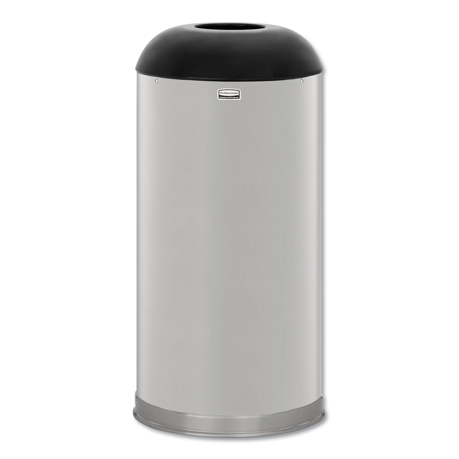  Rubbermaid Commercial FGR32SSSGL European and Metallic Drop-In Dome Top Receptacle, Round, 15 gal, Satin Stainless (RCPR32SSSGL) 