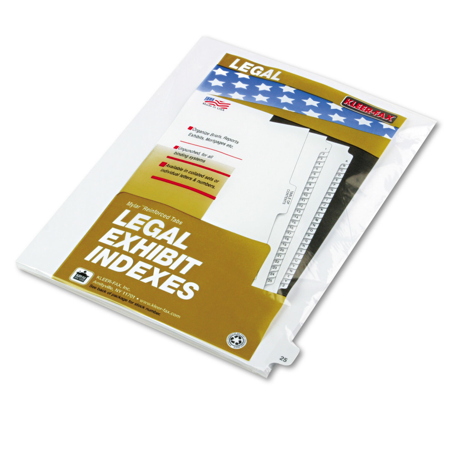 80000 Series Legal Index Dividers, Side Tab, Printed 25, 25/Pack