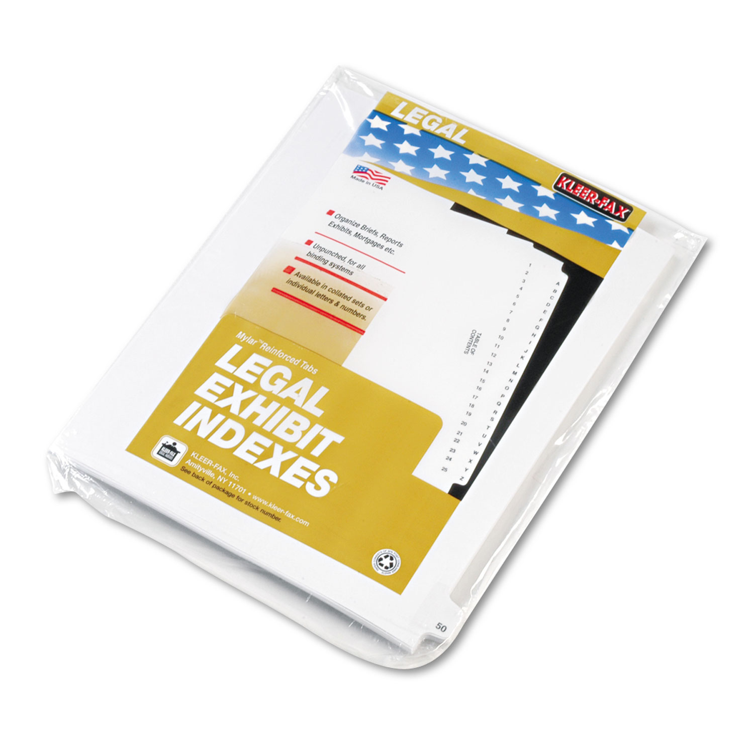 80000 Series Legal Index Dividers, Side Tab, Printed 50, 25/Pack