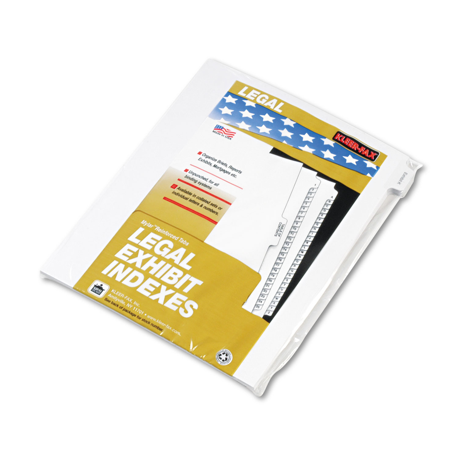 90000 Series Legal Exhibit Index Dividers, 1/10 Cut Tab, Exhibit K, 25/Pack