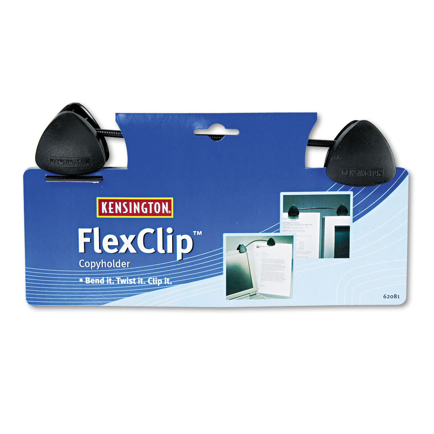 FlexClip Gooseneck Copyholder, Monitor/Laptop Mount, Black