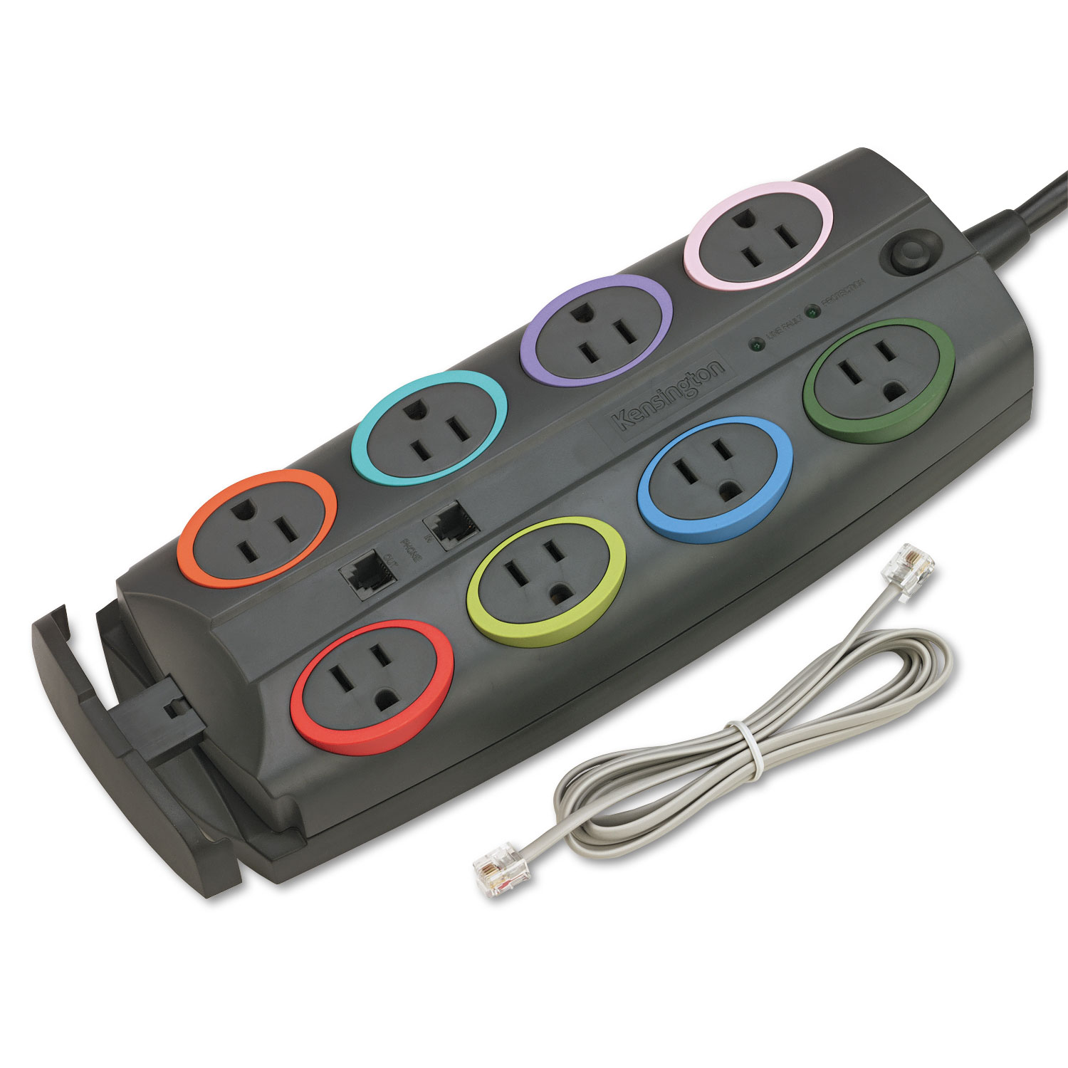 SmartSockets Color-Coded Surge Protector, 8 Outlets, 8 ft Cord, 3090 Joules