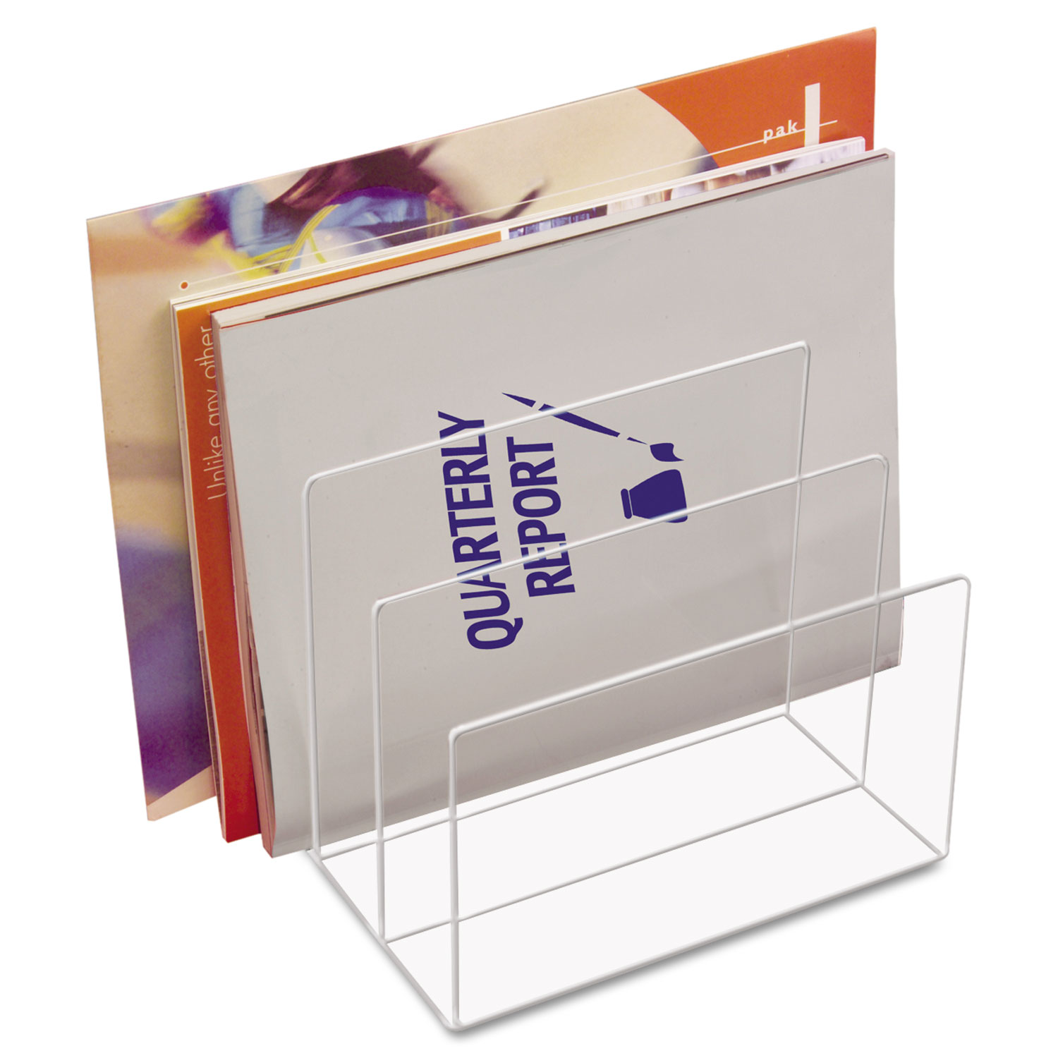 Clear Acrylic Desk File, 3 Sections, Letter to Legal Size Files, 8" x 6.5" x 7.5", Clear