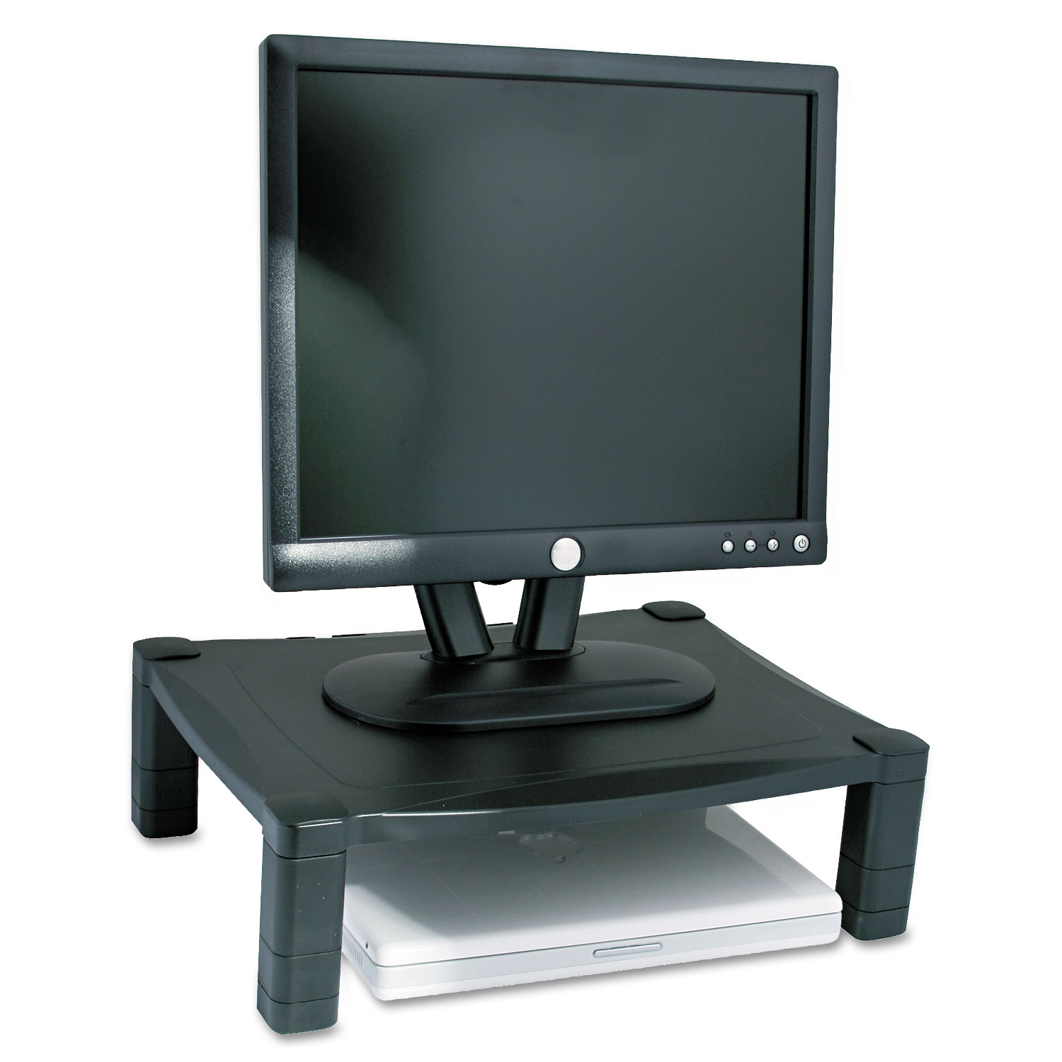  Kantek MS400 Single Level Height-Adjustable Stand, 17 x 13 1/4 x 3 to 6 1/2, Black (KTKMS400) 