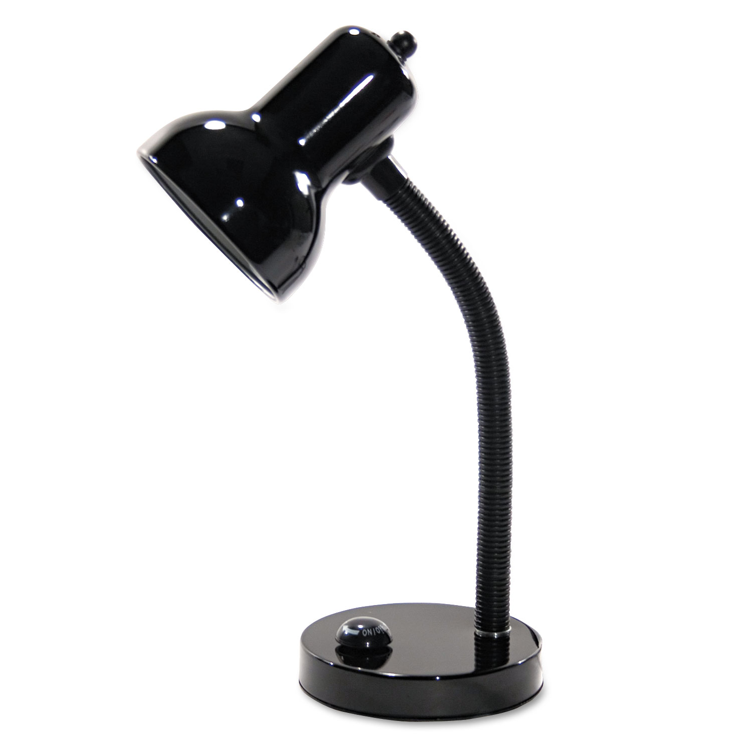 Incandescent Gooseneck Desk Lamp, 16 High, Black