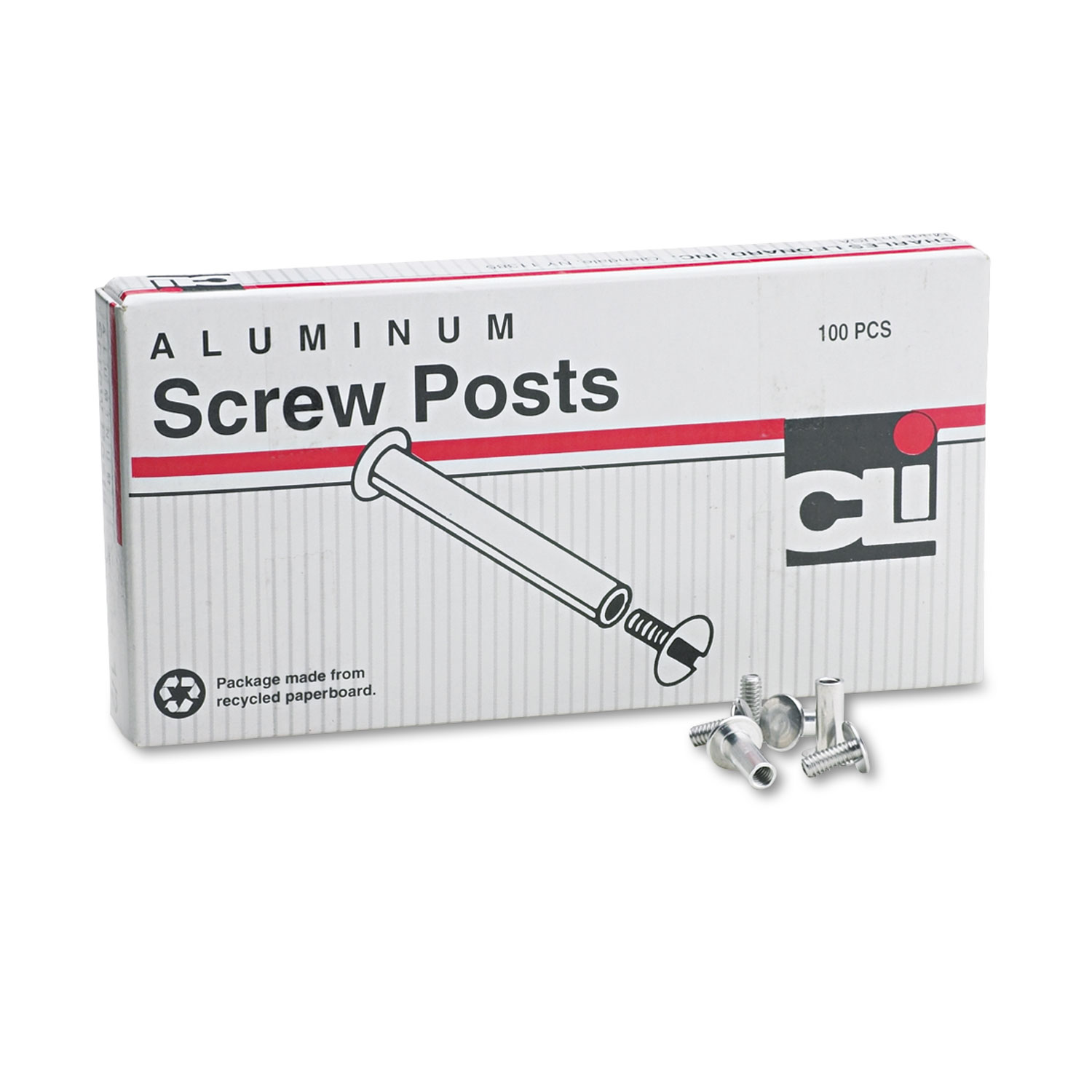 Post Binder Aluminum Screw Posts, 3/16" Diameter, 1/2" Long, 100/Box