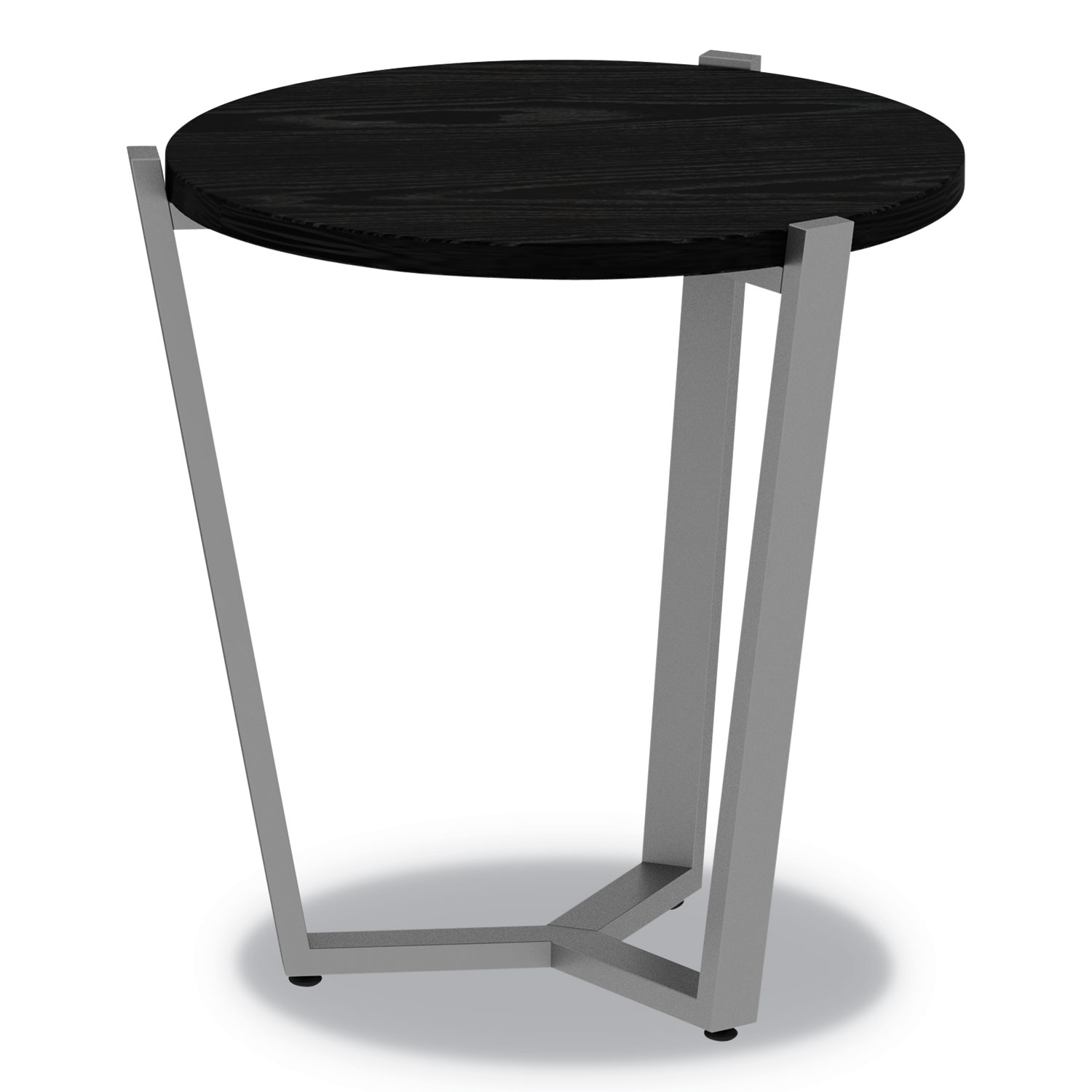 Round Occasional Corner Table, 21 1/4 dia x 22 3/4h, Black/Silver