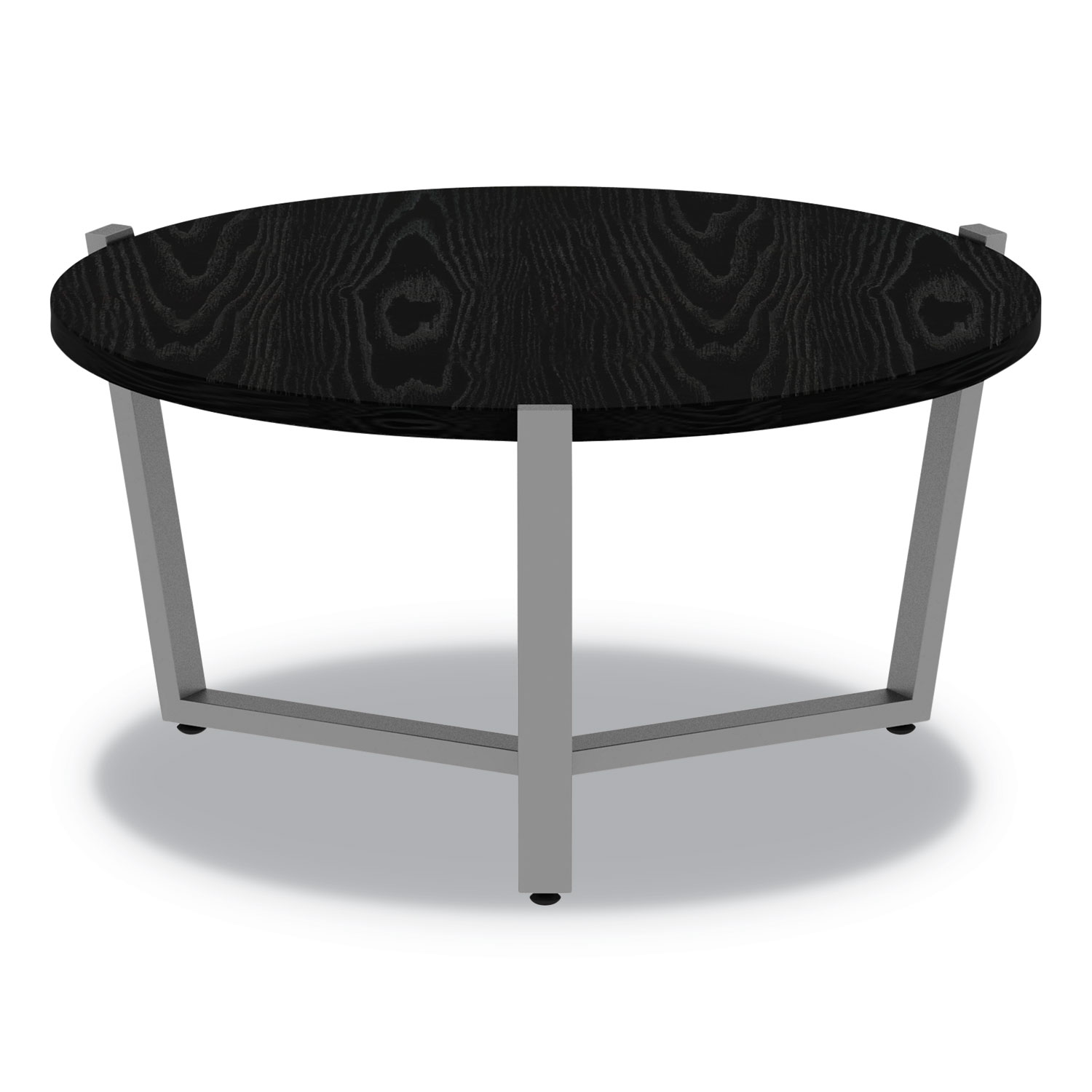 Round Occasional Coffee Table, 29 3/8 dia x 15 1/2h, Black/Silver