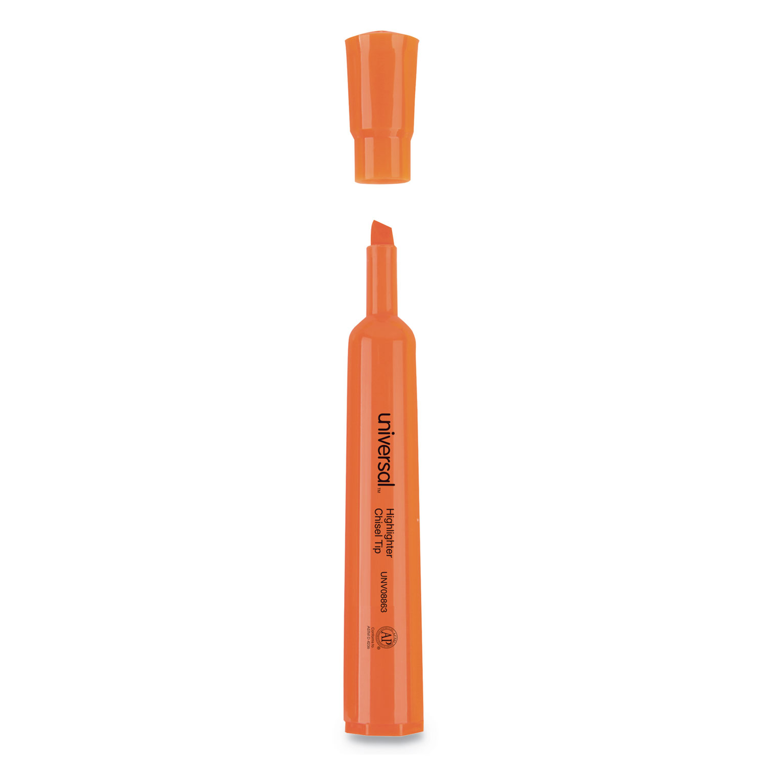 Desk Highlighter, Chisel Tip, Fluorescent Orange, Dozen