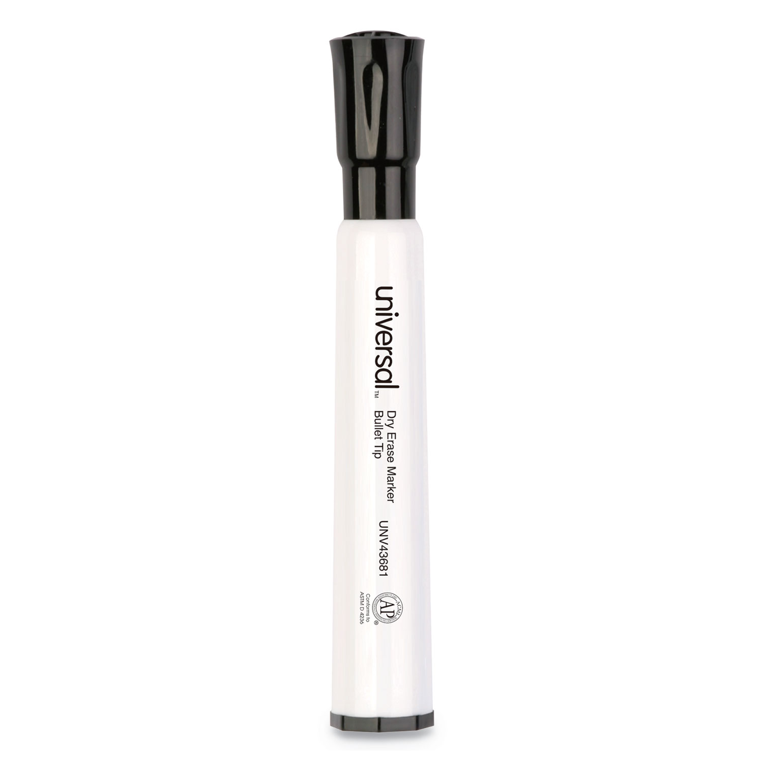 Pen Style Dry Erase Marker, Fine Bullet Tip, Black, Dozen