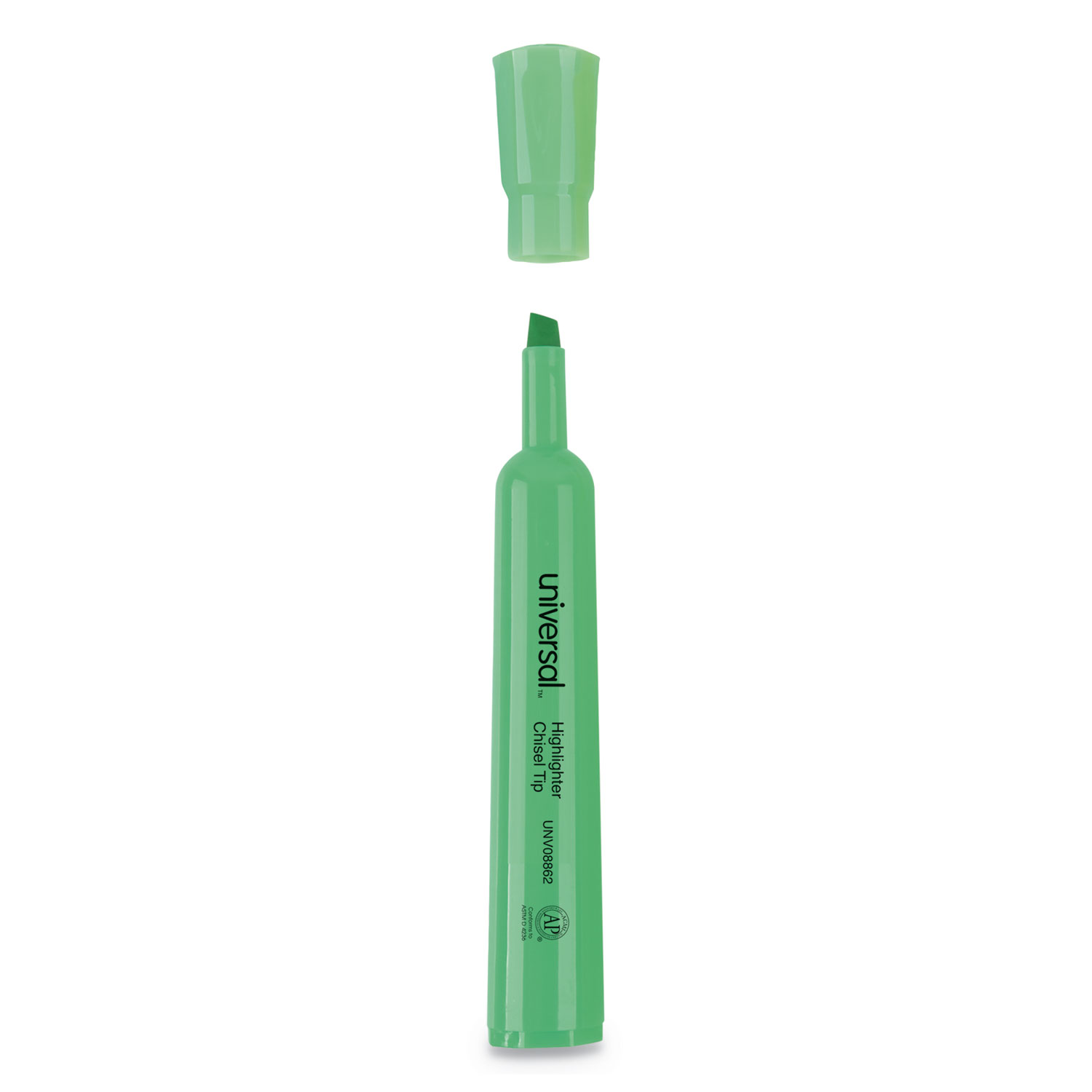 Desk Highlighter, Chisel Tip, Fluorescent Green, Dozen