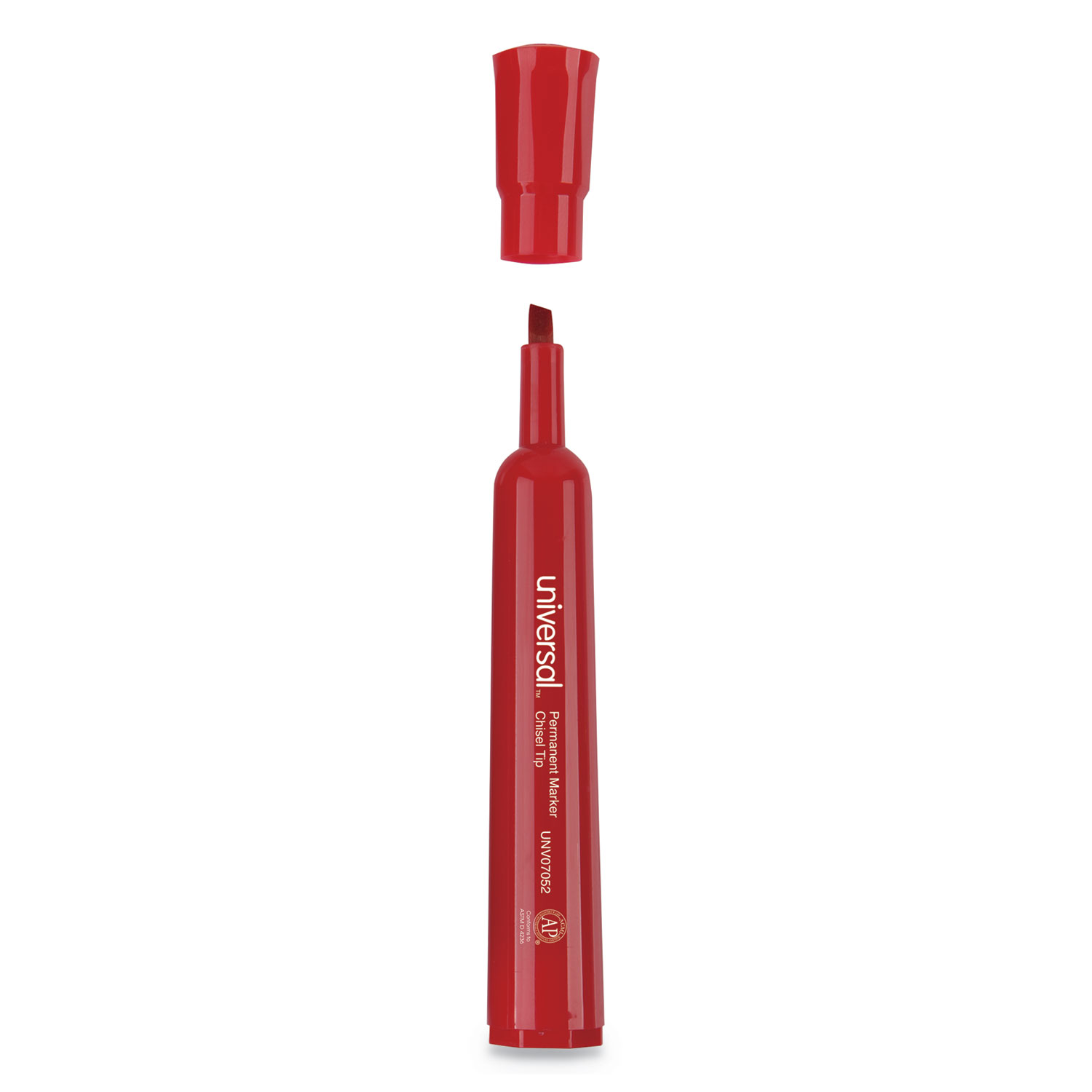 Chisel Tip Permanent Marker, Broad, Red, Dozen