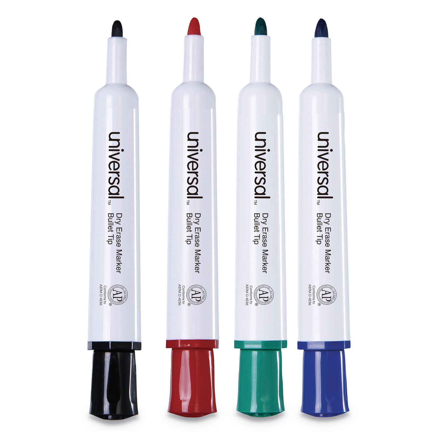  Universal UNV43680 Dry Erase Marker, Medium Bullet Tip, Assorted Colors, 4/Set (UNV43680) 