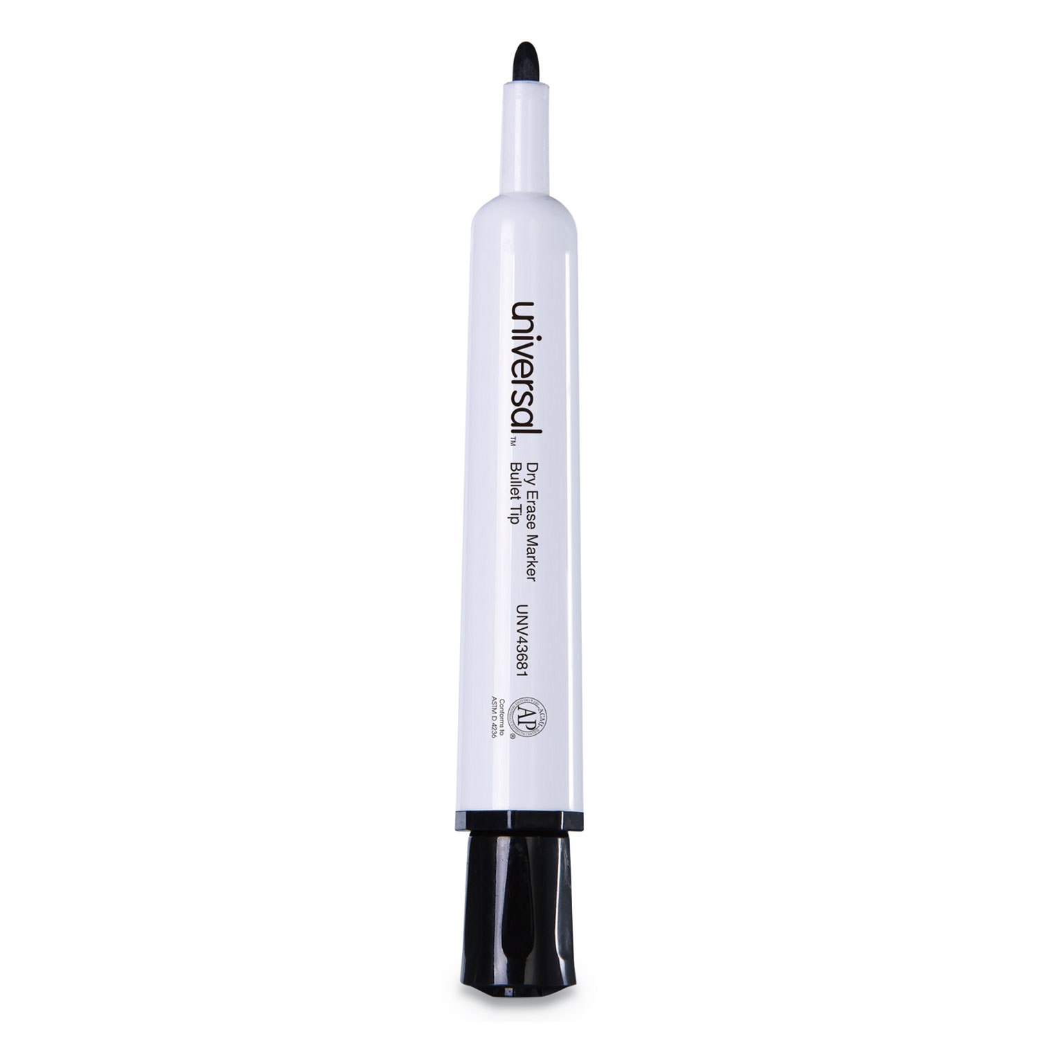  Universal UNV43681 Dry Erase Marker, Medium Bullet Tip, Black, Dozen (UNV43681) 