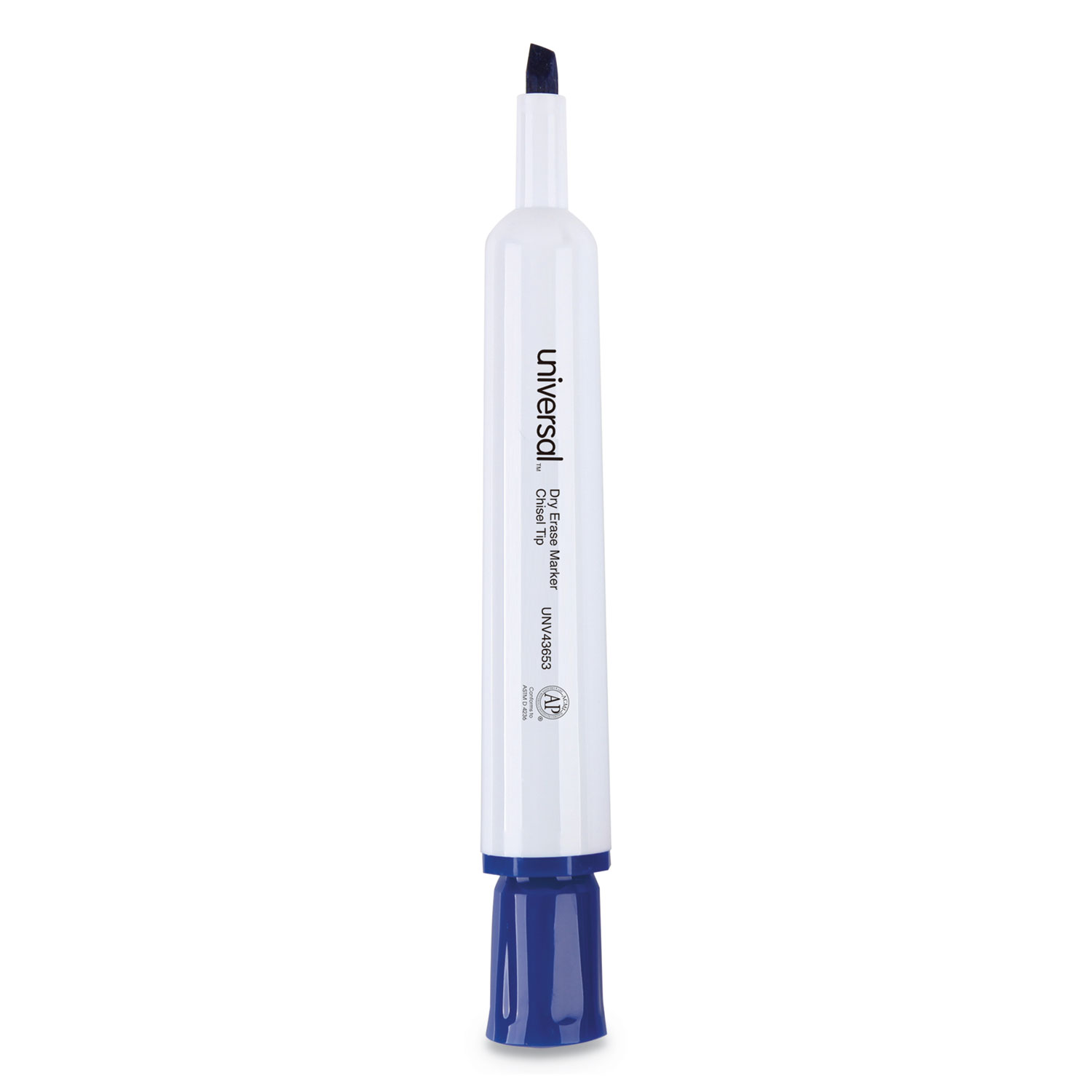  Universal UNV43653 Dry Erase Marker, Broad Chisel Tip, Blue, Dozen (UNV43653) 