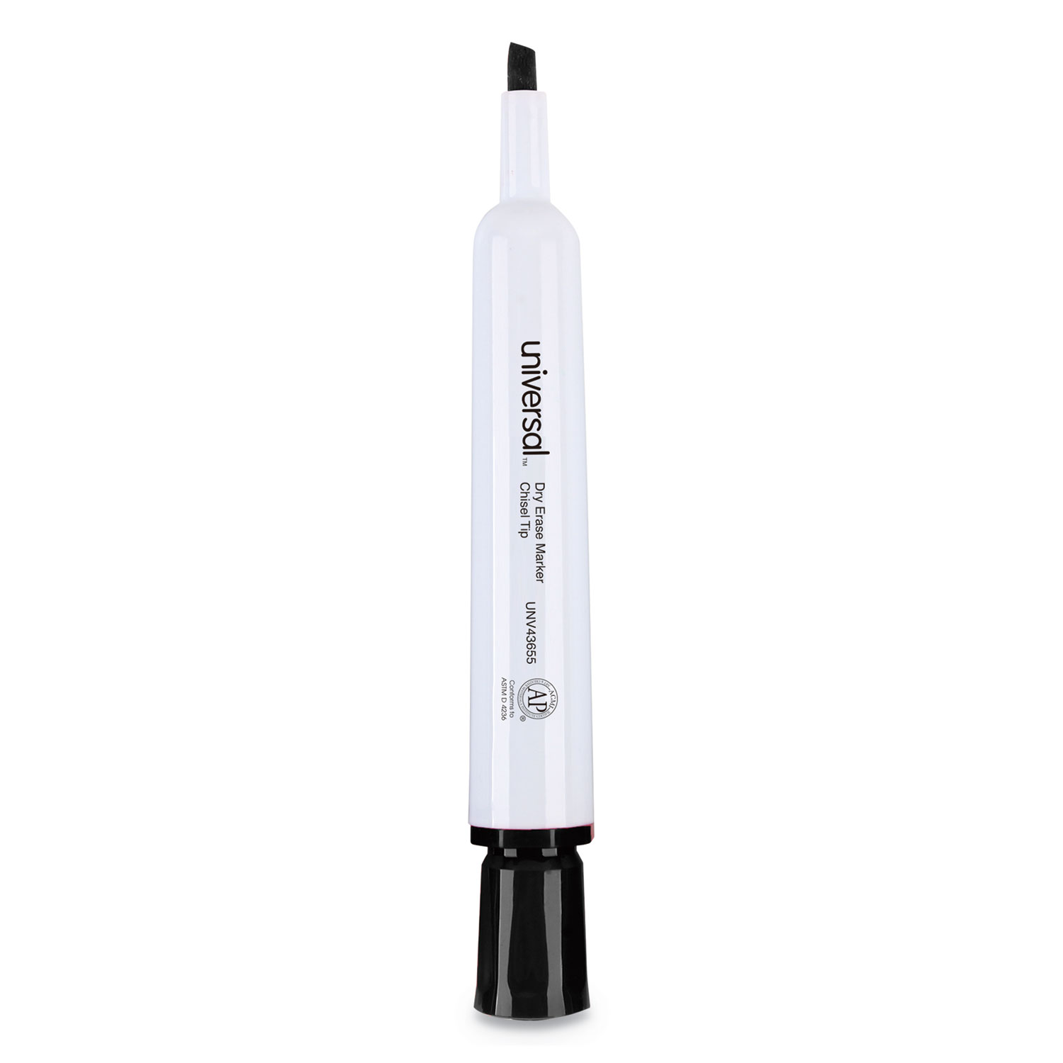  Universal UNV43655 Dry Erase Marker, Broad Chisel Tip, Black, 36/Pack (UNV43655) 