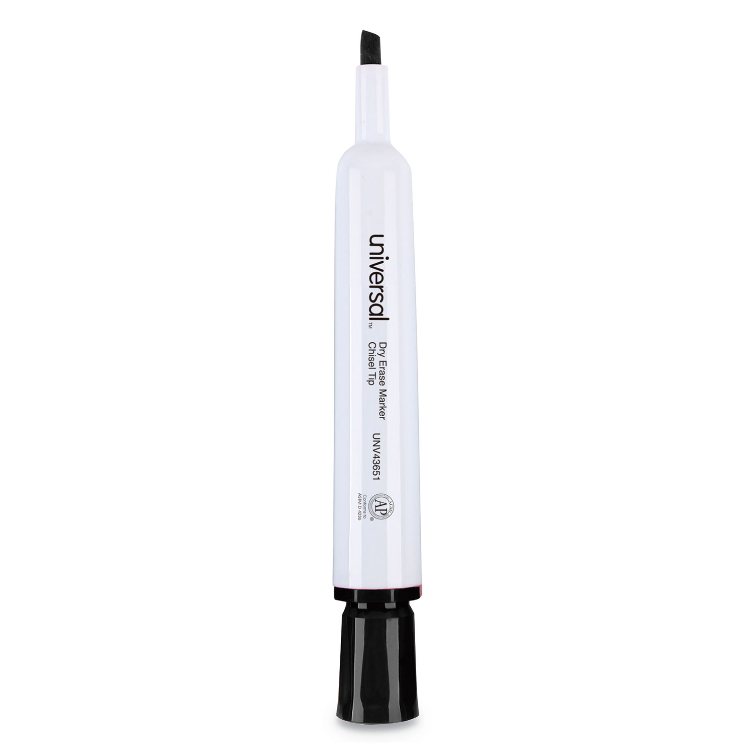  Universal UNV43651 Dry Erase Marker, Broad Chisel Tip, Black, Dozen (UNV43651) 