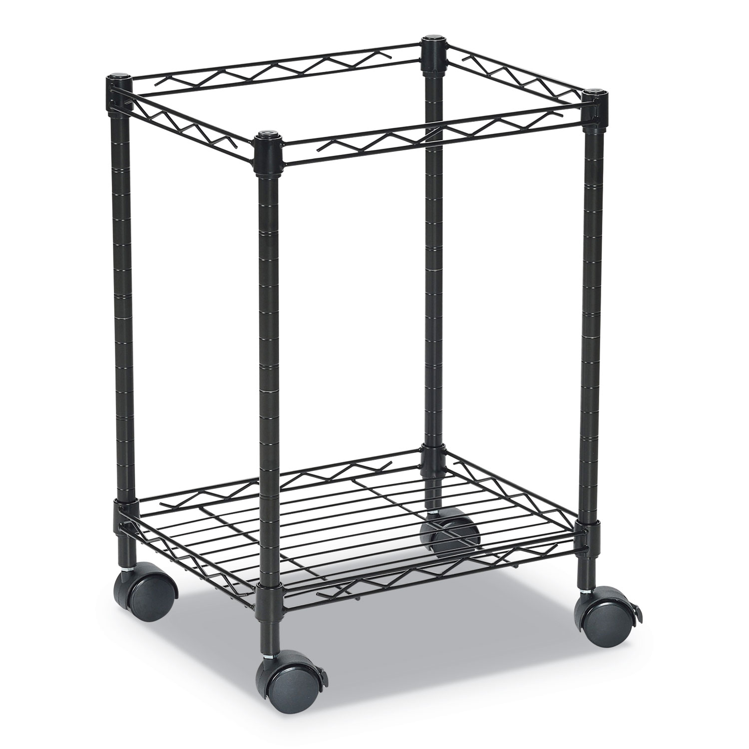 Compact Rolling File Cart, 15 1/4w x 12 3/8d x 21h, Black