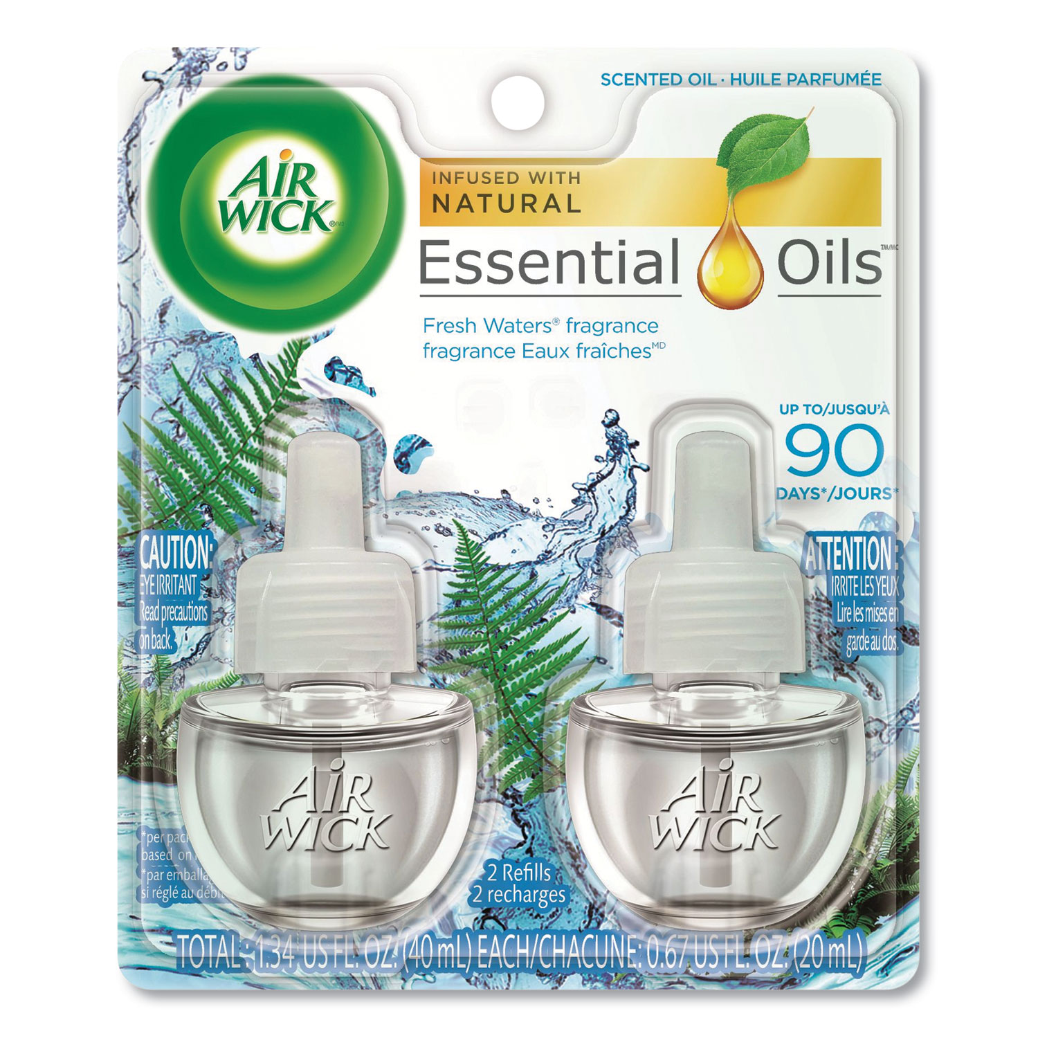  Air Wick 62338-79717 Scented Oil Refill, Fresh Waters, 0.67 oz, 2/Pack, 6 Pack/Carton (RAC79717CT) 