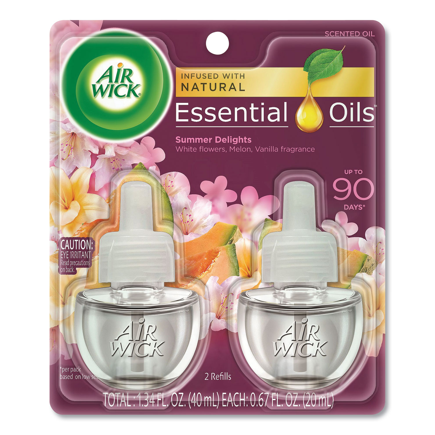 Air Wick 62338-91112 Life Scents Scented Oil Refills, Summer Delights, 0.67 oz, 2/Pack, 6 Packs/Carton (RAC91112) 