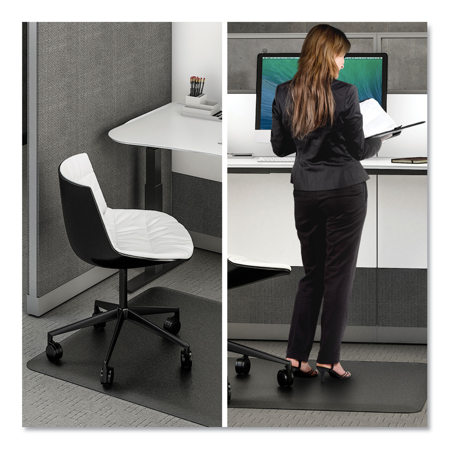 Deflecto Ergonomic Sit-Stand Chair Mat for Multi-surface