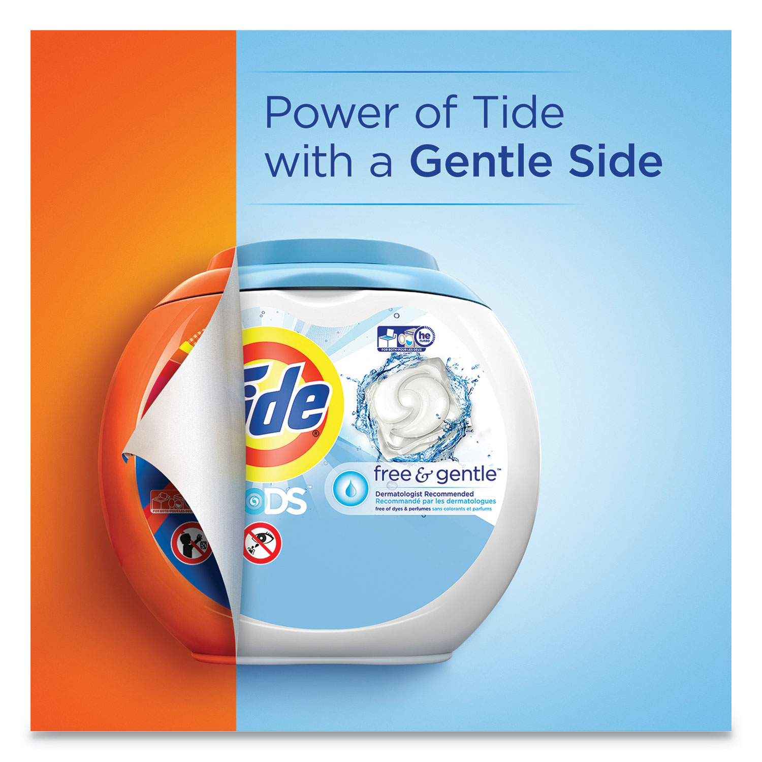 Free & Gentle Laundry Detergent, Pods, 72/Pack