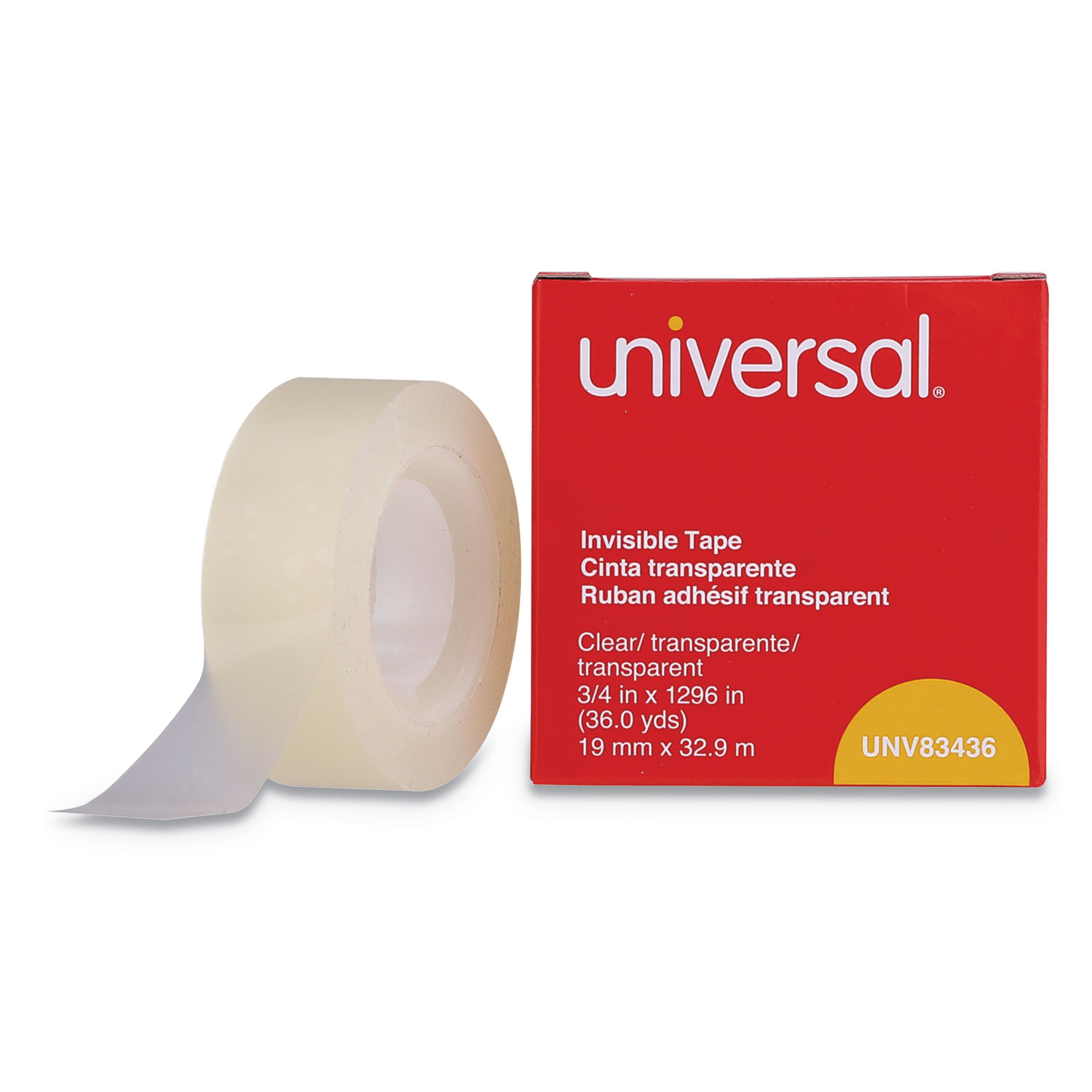 Invisible Tape, 1" Core, 0.75" x 36 yds, Clear