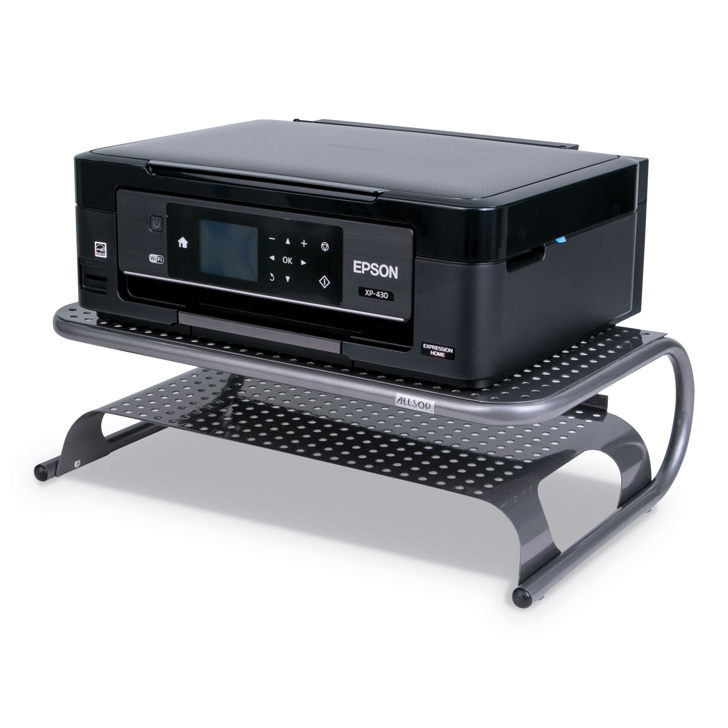  Allsop 27873 Metal Desktop Printer/Monitor Stand, 18 1/2 x 12 x 5 3/4, Pewter (ASP27873) 