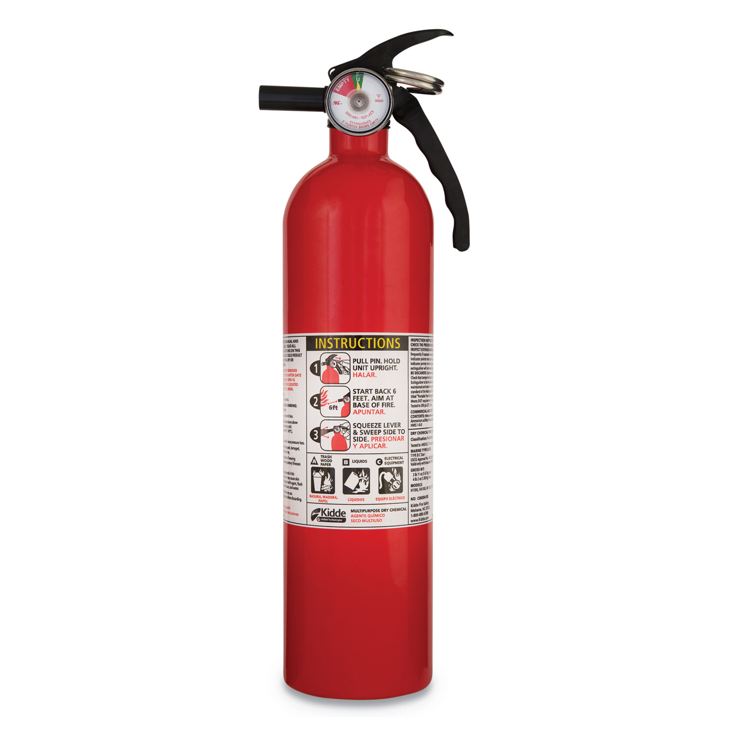 Kidde Full Home Fire Extinguisher, 1-A, 10-B:C, 2.5 Lb | Baxter Chemical