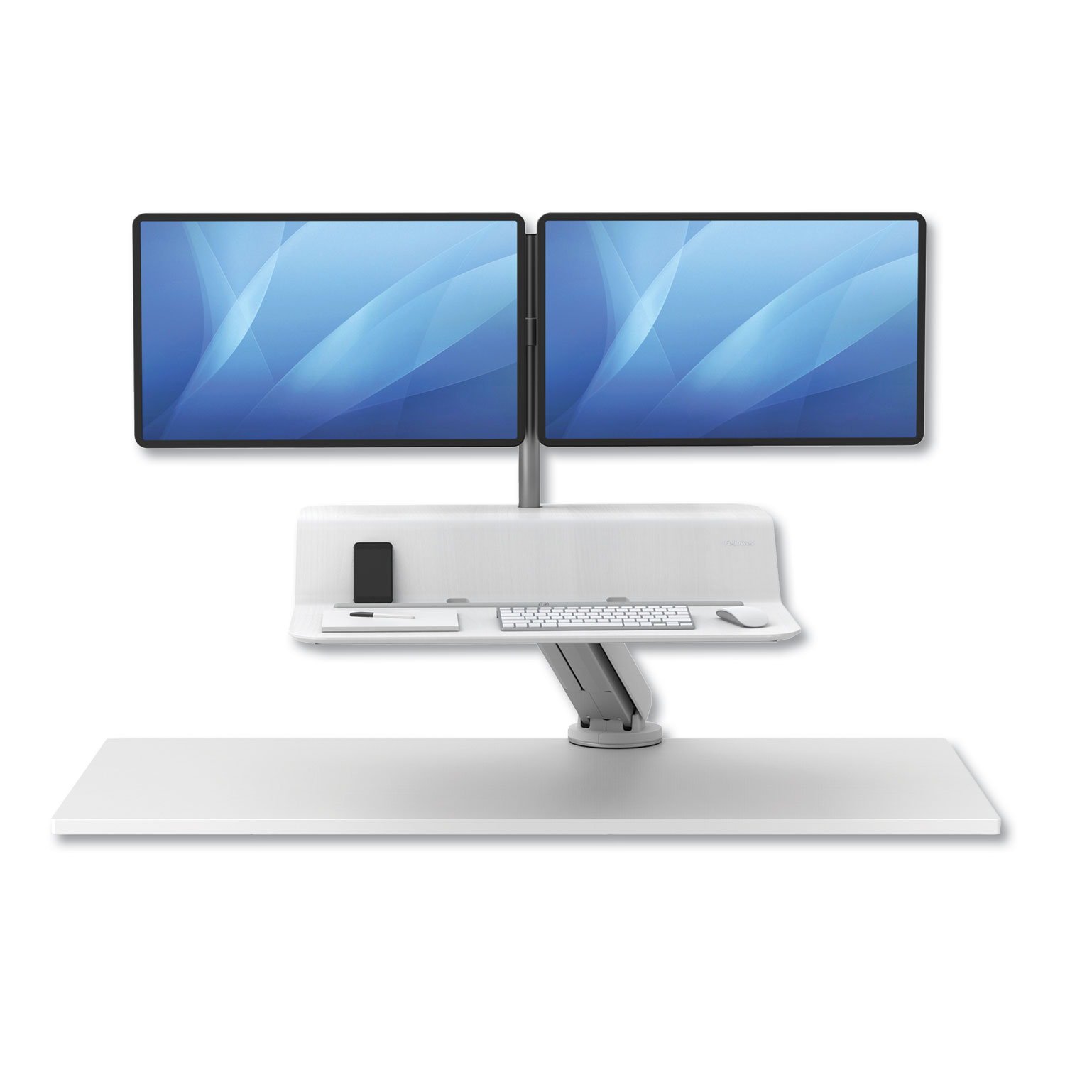  Fellowes 8081801 Lotus RT Sit-Stand Workstation, 35.5w x 23.75d x 49.2h, White (FEL8081801) 