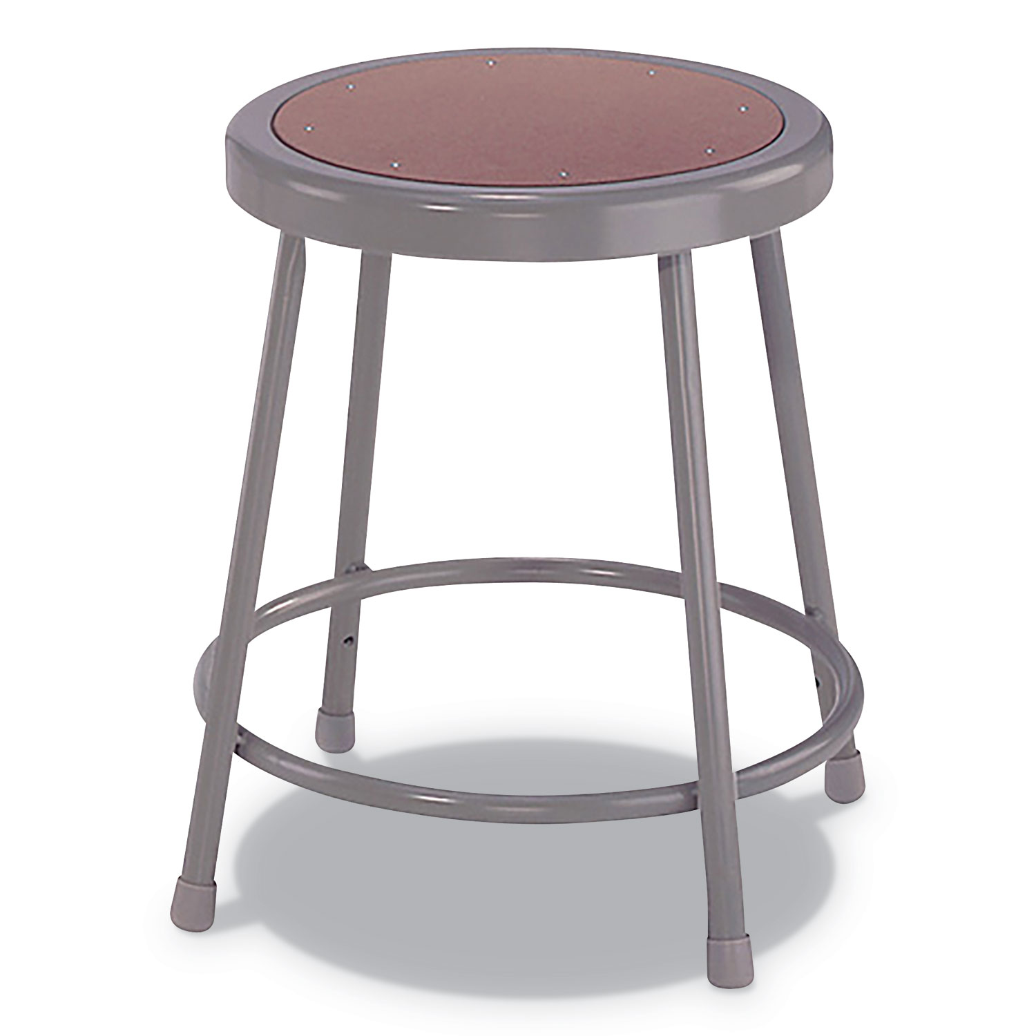  Alera ALEIS6618G Industrial Metal Shop Stool, 18 Seat Height, Supports up to 300 lbs., Brown Seat/Gray Back, Gray Base (ALEIS6618G) 