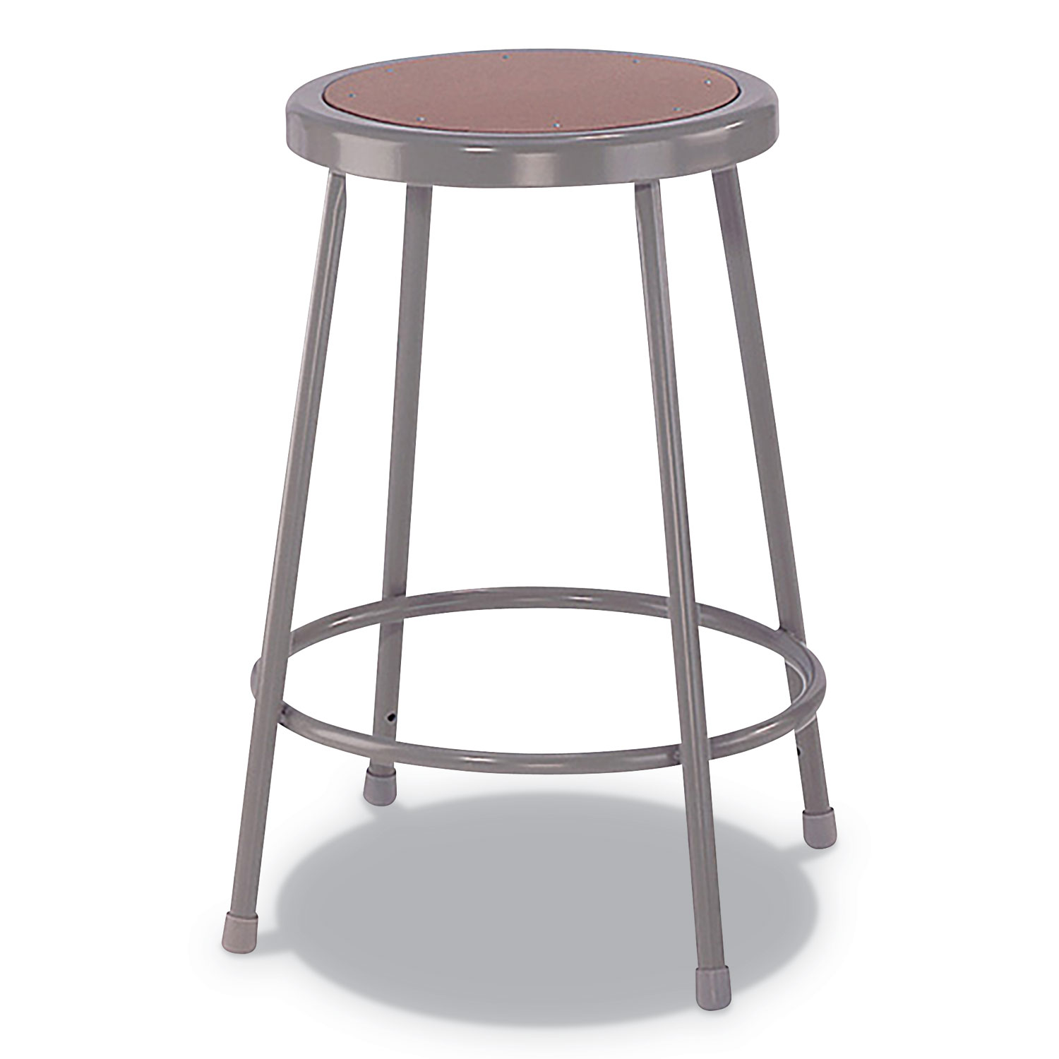  Alera ALEIS6624G Industrial Metal Shop Stool, 24 Seat Height, Supports up to 300 lbs., Brown Seat/Gray Back, Gray Base (ALEIS6624G) 