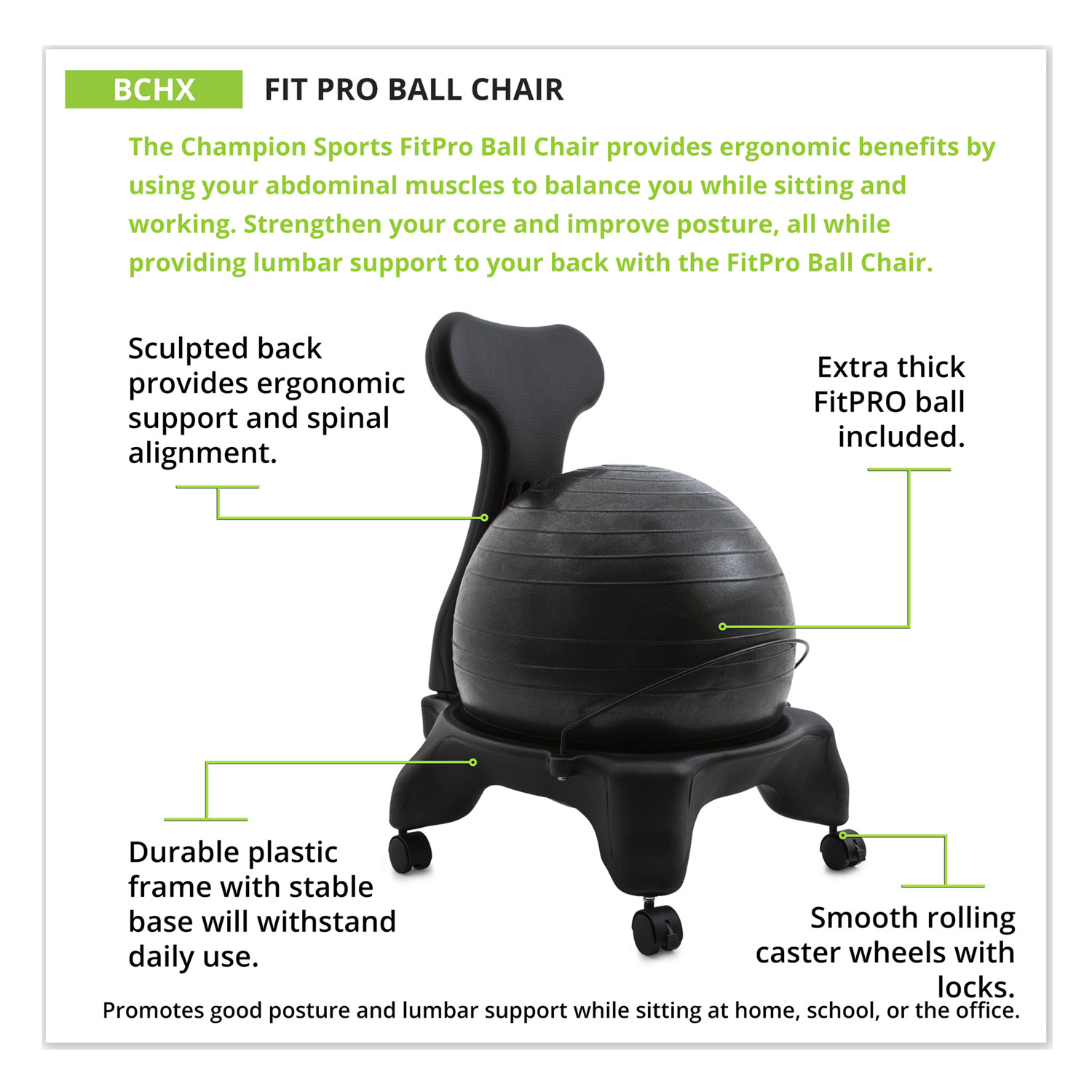 Fitpro Ball Chair Gray Gray Gray Base Allied Office Specialists