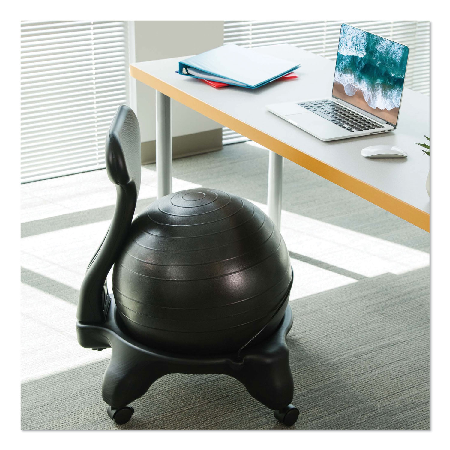 FitPro Ball Chair, Gray/Gray, Gray Base