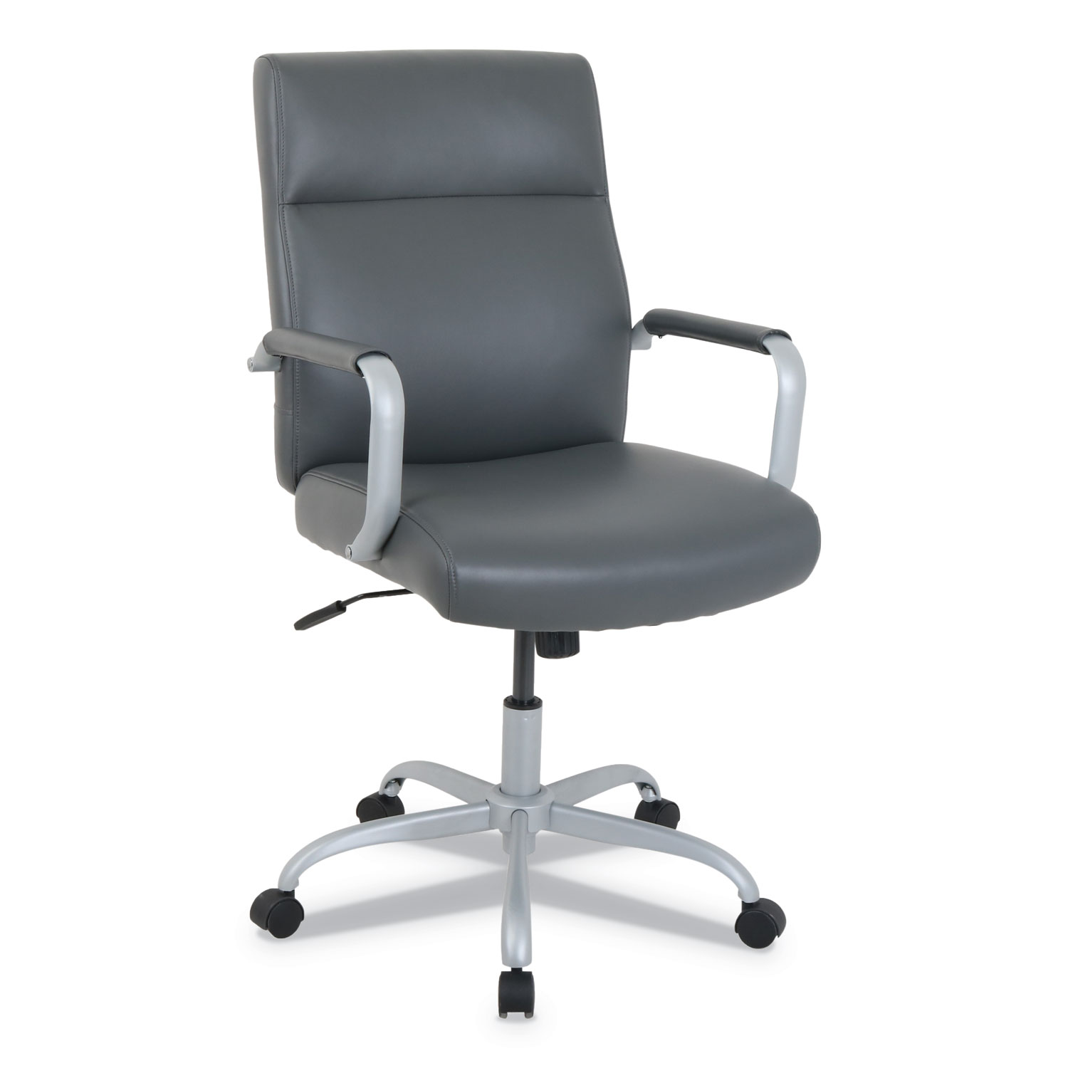  Alera KA24149 kathy ireland OFFICE by Alera Manitou High-Back Leather Office Chair, Up to 275 lbs., Gray Seat/Back, Smoking Gray Base (ALEKA24149) 