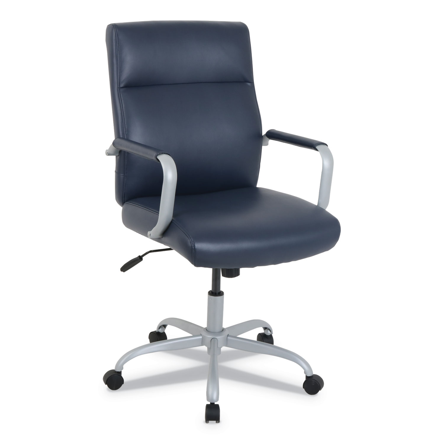  Alera KA24129 kathy ireland OFFICE by Alera Manitou High-Back Leather Office Chair, Up to 275 lbs., Navy Seat/Back, Smoking Gray Base (ALEKA24129) 