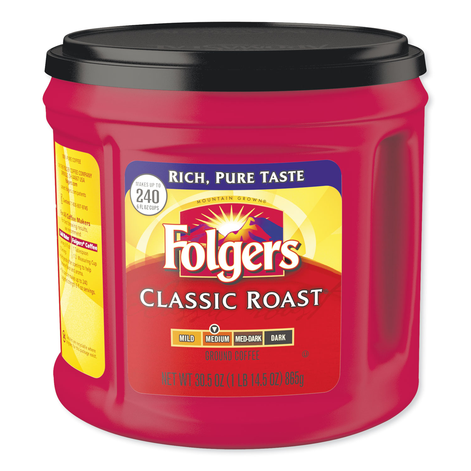  Folgers 2550020421PL Coffee, Classic Roast, 30 1/2 oz Canister, 6/Carton, 294/Pallet (FOL20421PL) 
